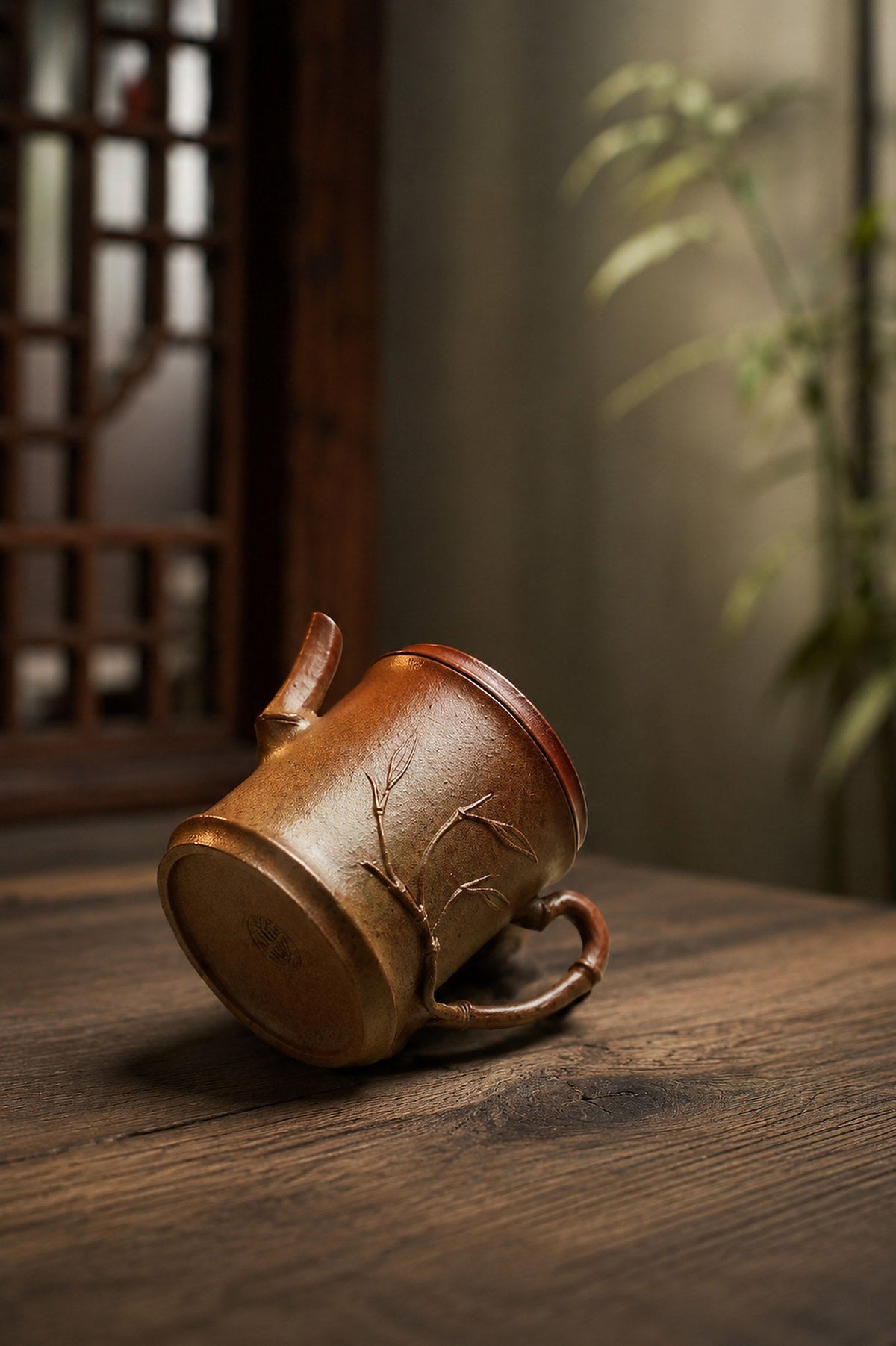Sculptural Form Yixing Zisha Teapot – Golden Duanni Clay, 95ml