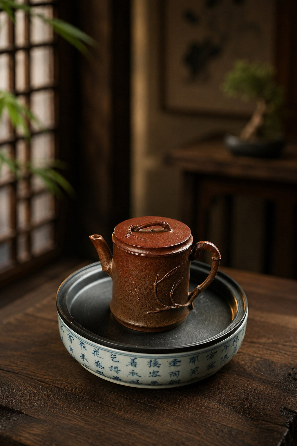 Sculptural Form Yixing Zisha Teapot – Golden Duanni Clay, 95ml