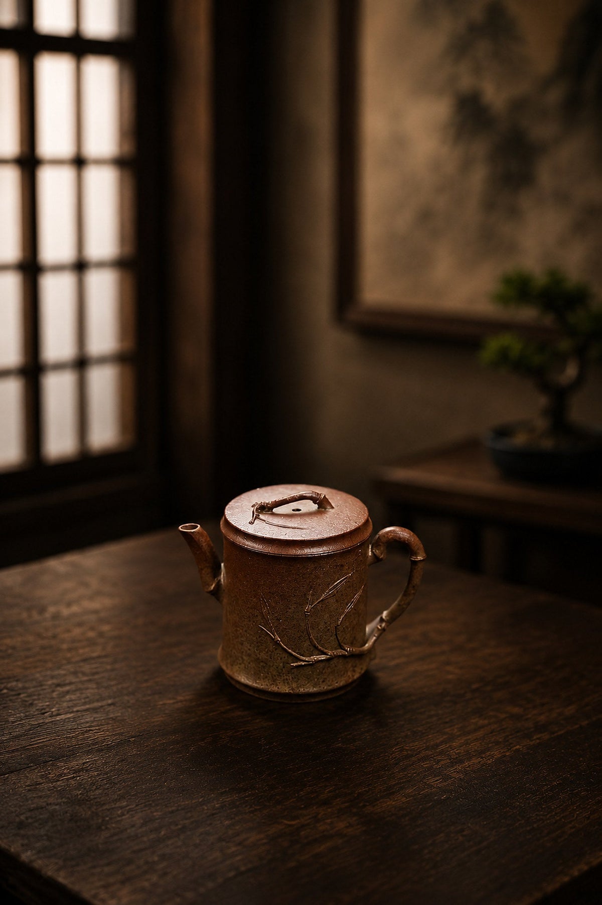 Sculptural Form Yixing Zisha Teapot – Golden Duanni Clay, 95ml