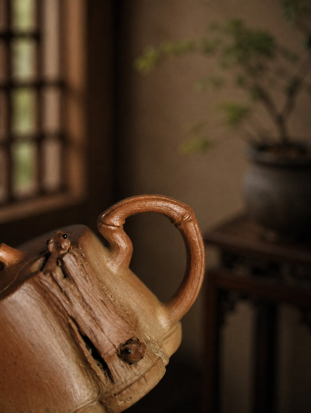 Handmade Sculptural Form Yixing Zisha Teapot – Golden Duanni Clay, 80ml – No. 298