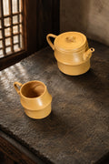 Handmade Sculptural Form Yixing Zisha Teapot – Golden Duanni Clay, 125ml