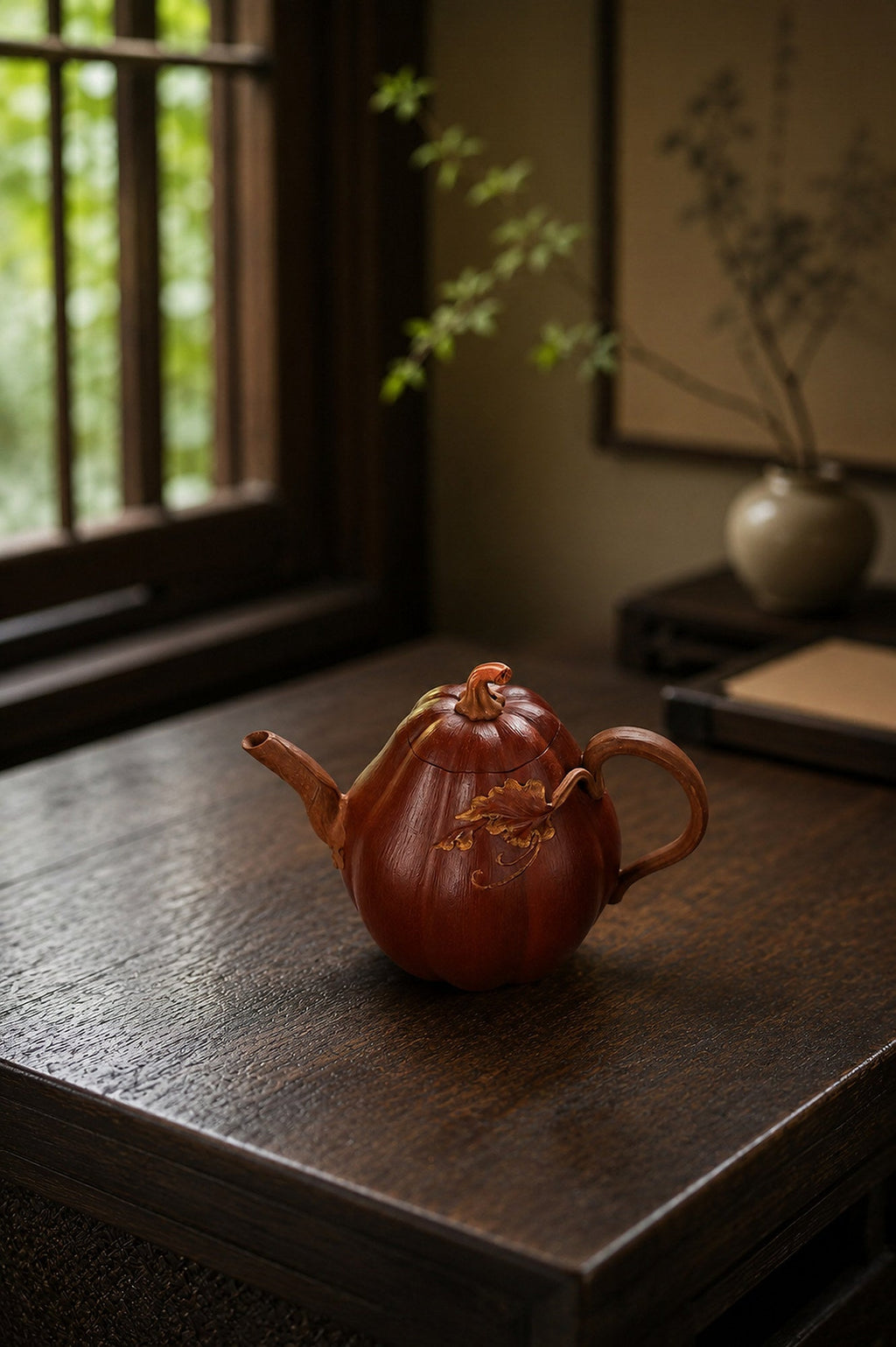 Handmade Sculptural Form Yixing Zisha Teapot – Jiangponi Clay, 180ml – No. 274