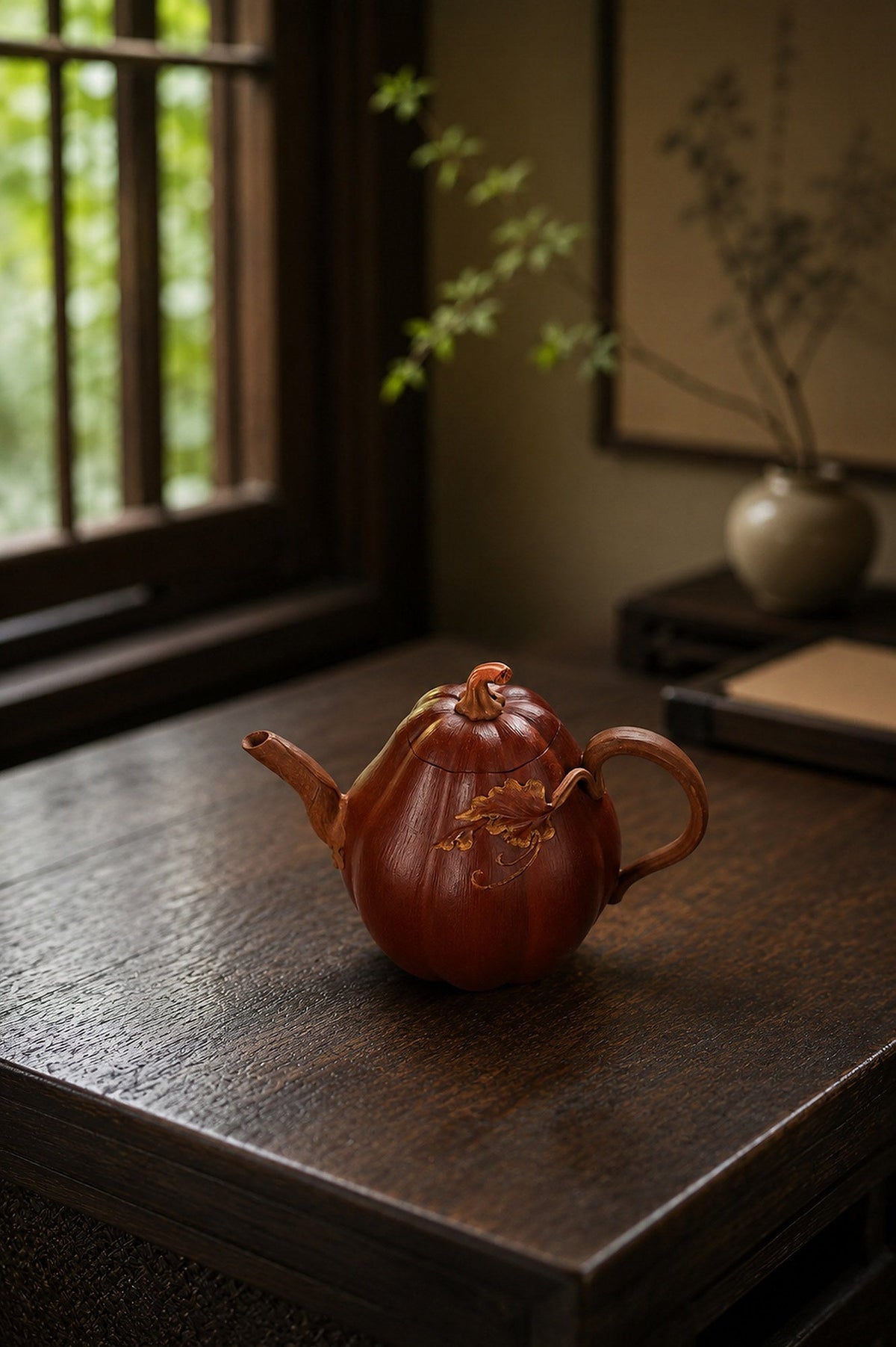 Handmade Sculptural Form Yixing Zisha Teapot – Jiangponi Clay, 180ml – No. 274