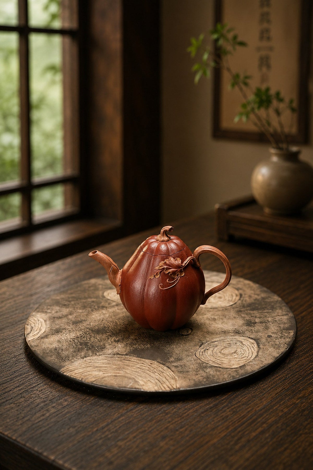 Handmade Sculptural Form Yixing Zisha Teapot – Jiangponi Clay, 180ml – No. 274