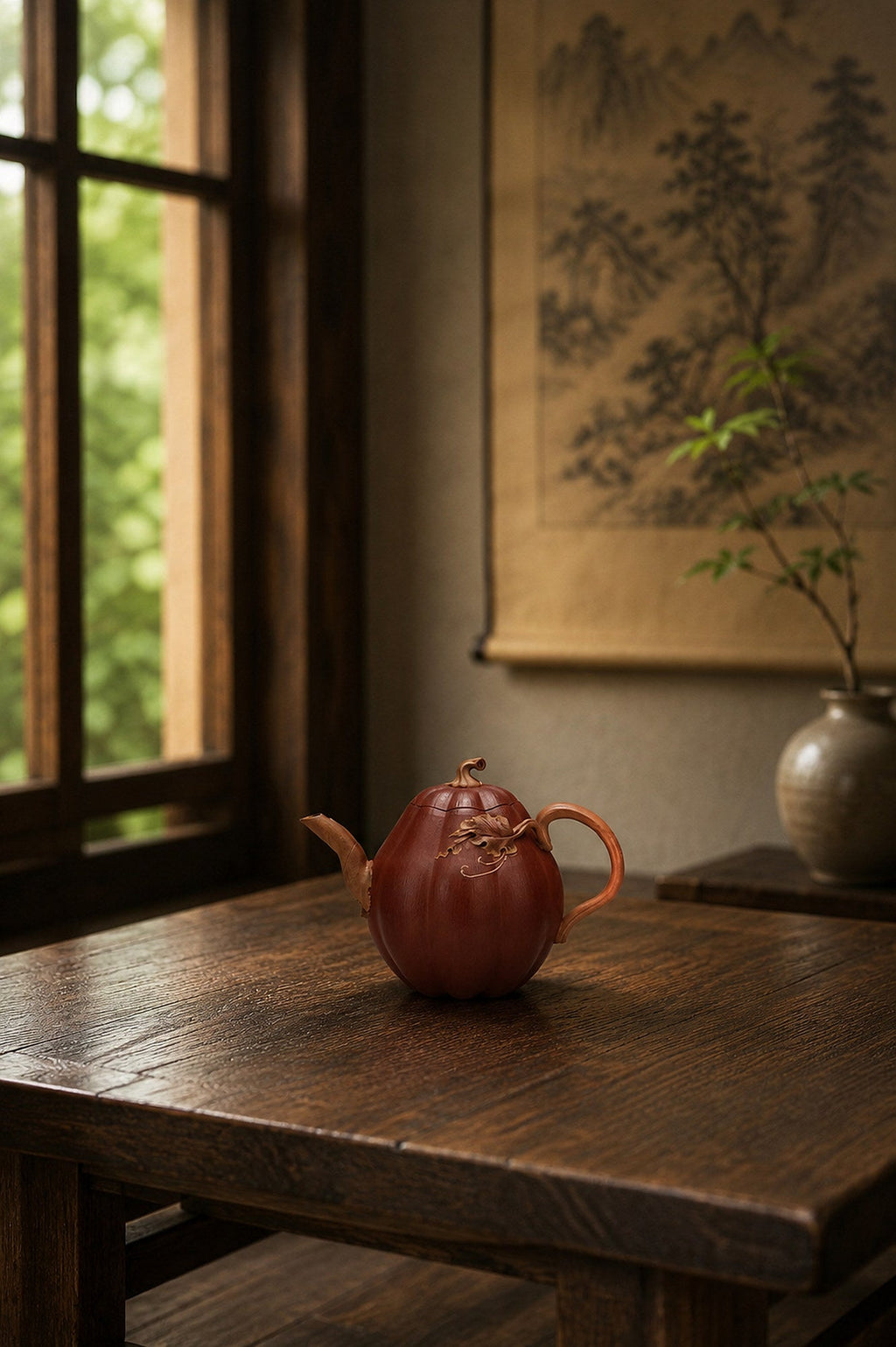 Handmade Sculptural Form Yixing Zisha Teapot – Jiangponi Clay, 180ml – No. 274