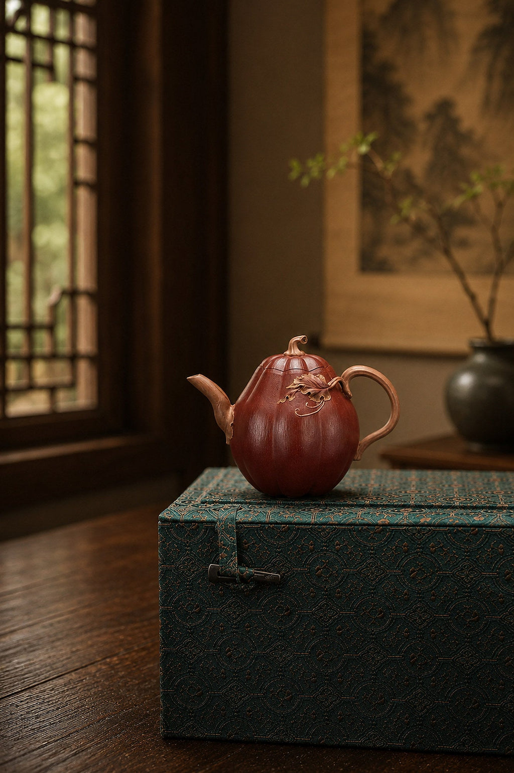 Handmade Sculptural Form Yixing Zisha Teapot – Jiangponi Clay, 180ml – No. 274