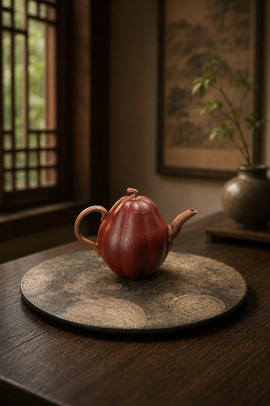 Handmade Sculptural Form Yixing Zisha Teapot – Jiangponi Clay, 180ml – No. 274