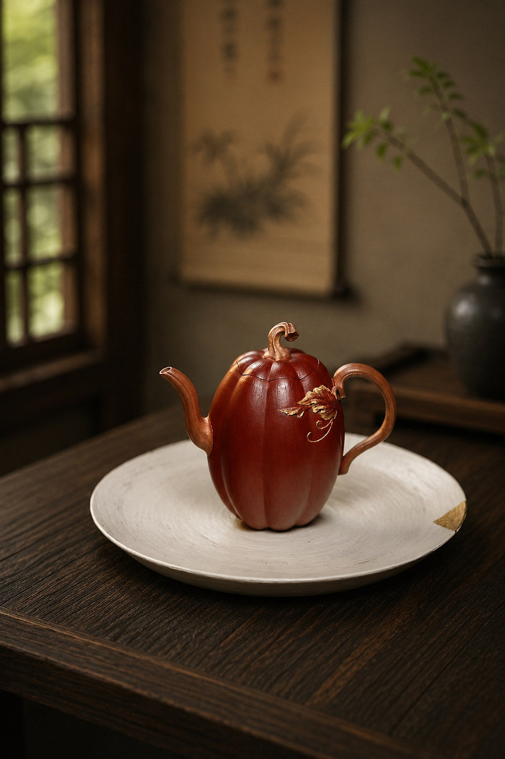 Handmade Sculptural Form Yixing Zisha Teapot – Jiangponi Clay, 208ml