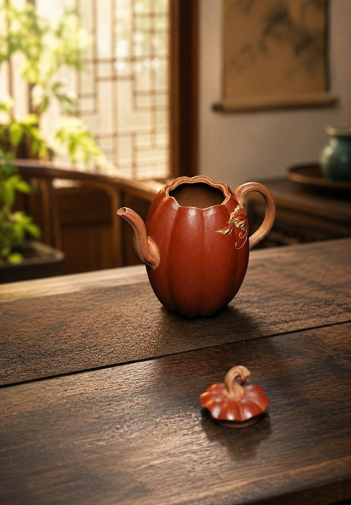 Handmade Sculptural Form Yixing Zisha Teapot – Jiangponi Clay, 208ml