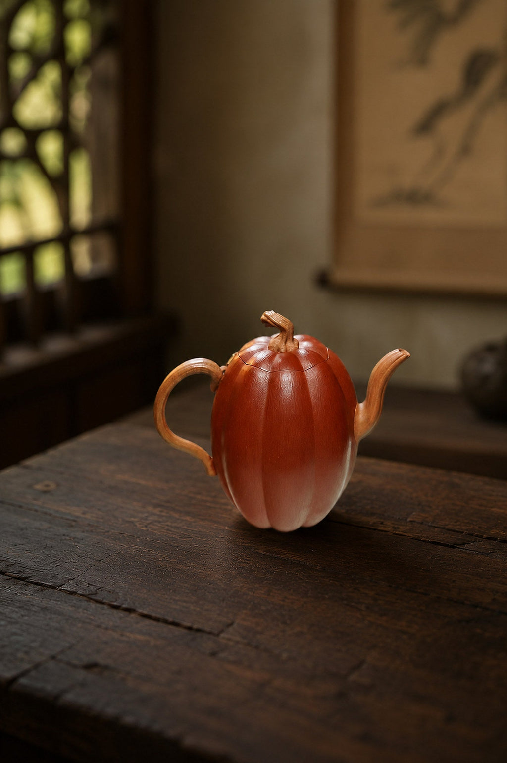 Handmade Sculptural Form Yixing Zisha Teapot – Jiangponi Clay, 208ml