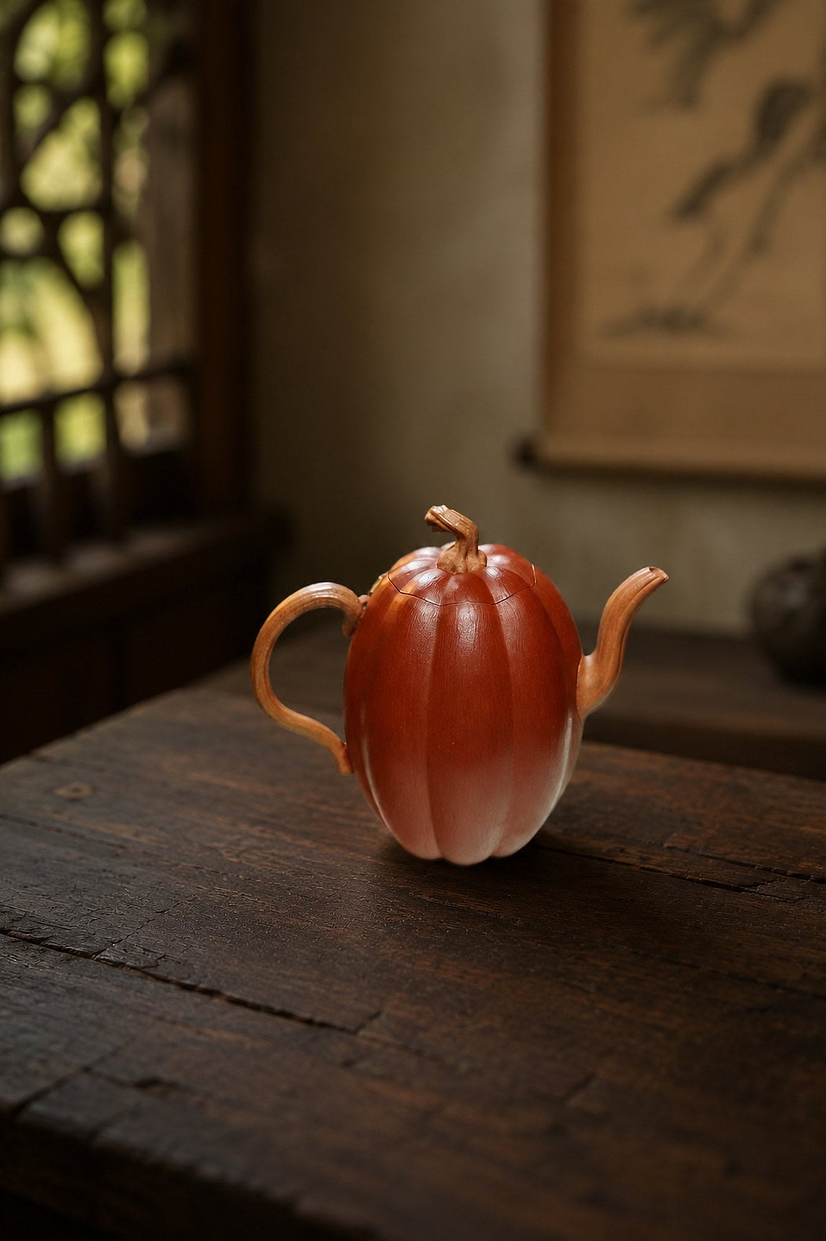 Handmade Sculptural Form Yixing Zisha Teapot – Jiangponi Clay, 208ml