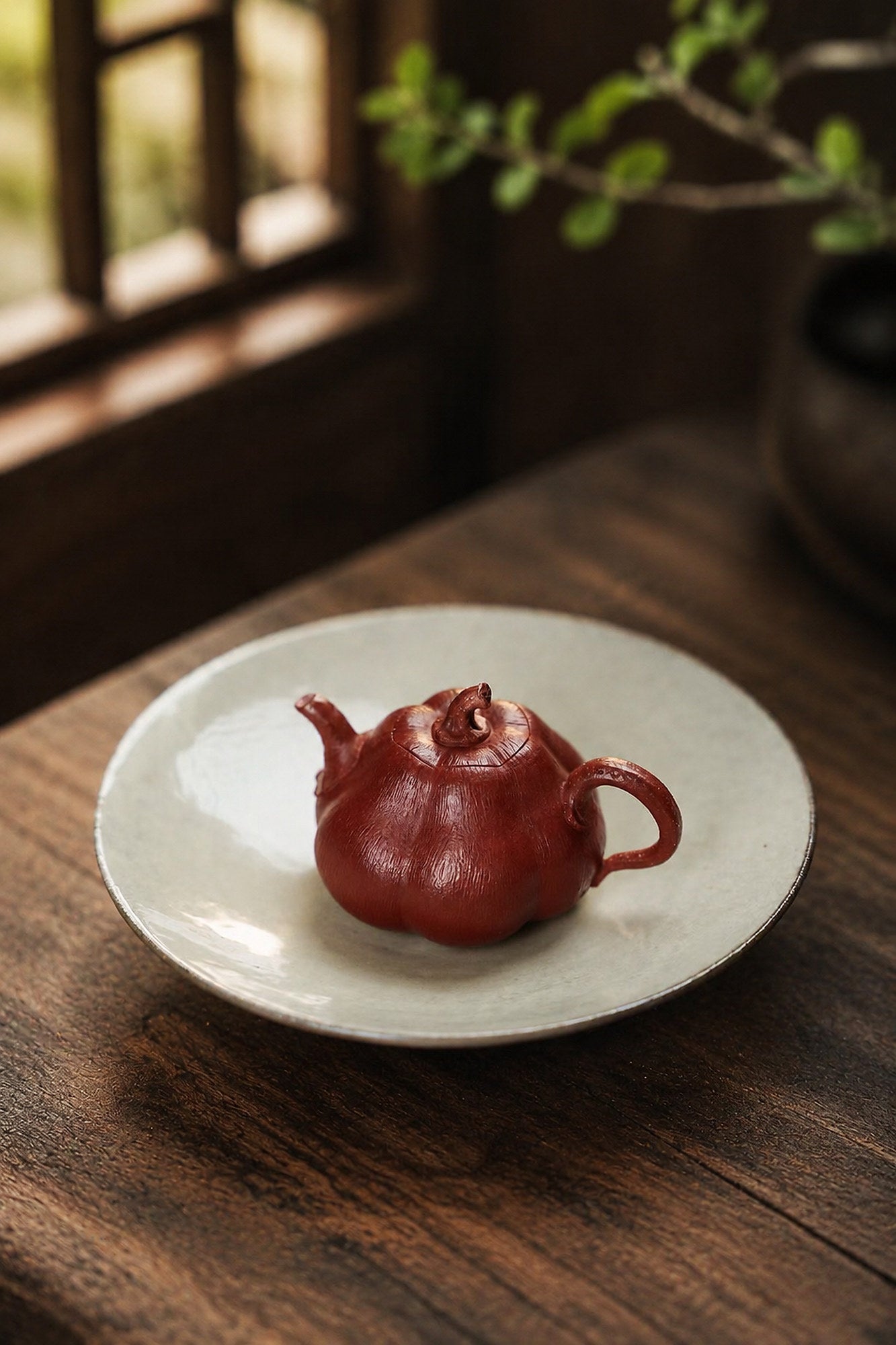Handmade Pumpkin Form Yixing Zisha Teapot – Jiangponi Clay, 75ml