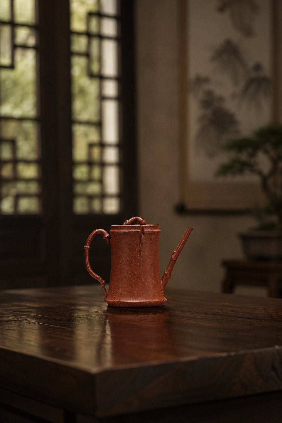 Handmade Sculptural Form Yixing Zisha Teapot – Jiangponi Clay, 130ml
