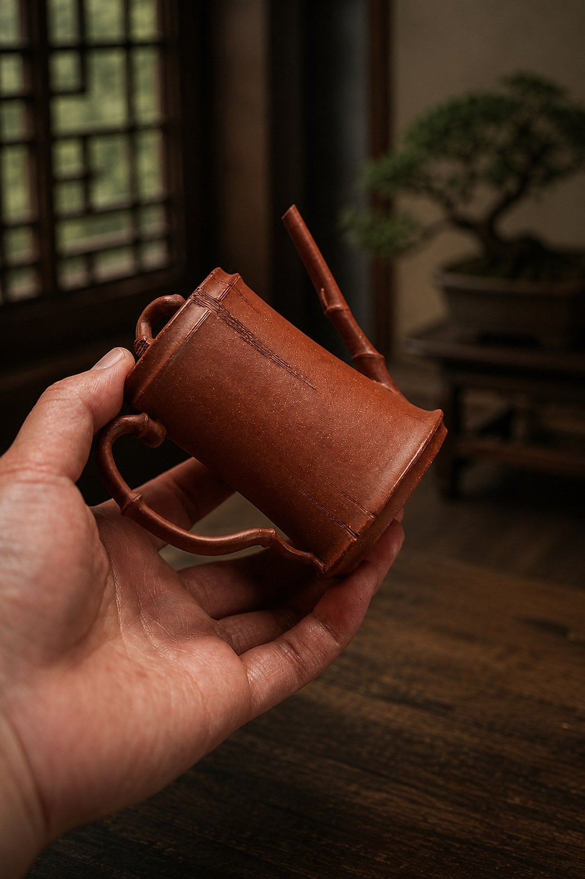 Handmade Sculptural Form Yixing Zisha Teapot – Jiangponi Clay, 130ml