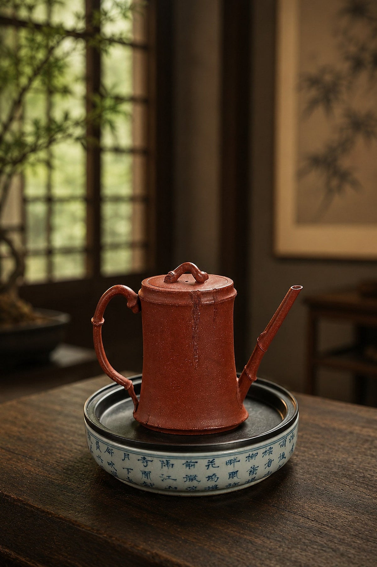 Handmade Sculptural Form Yixing Zisha Teapot – Jiangponi Clay, 130ml