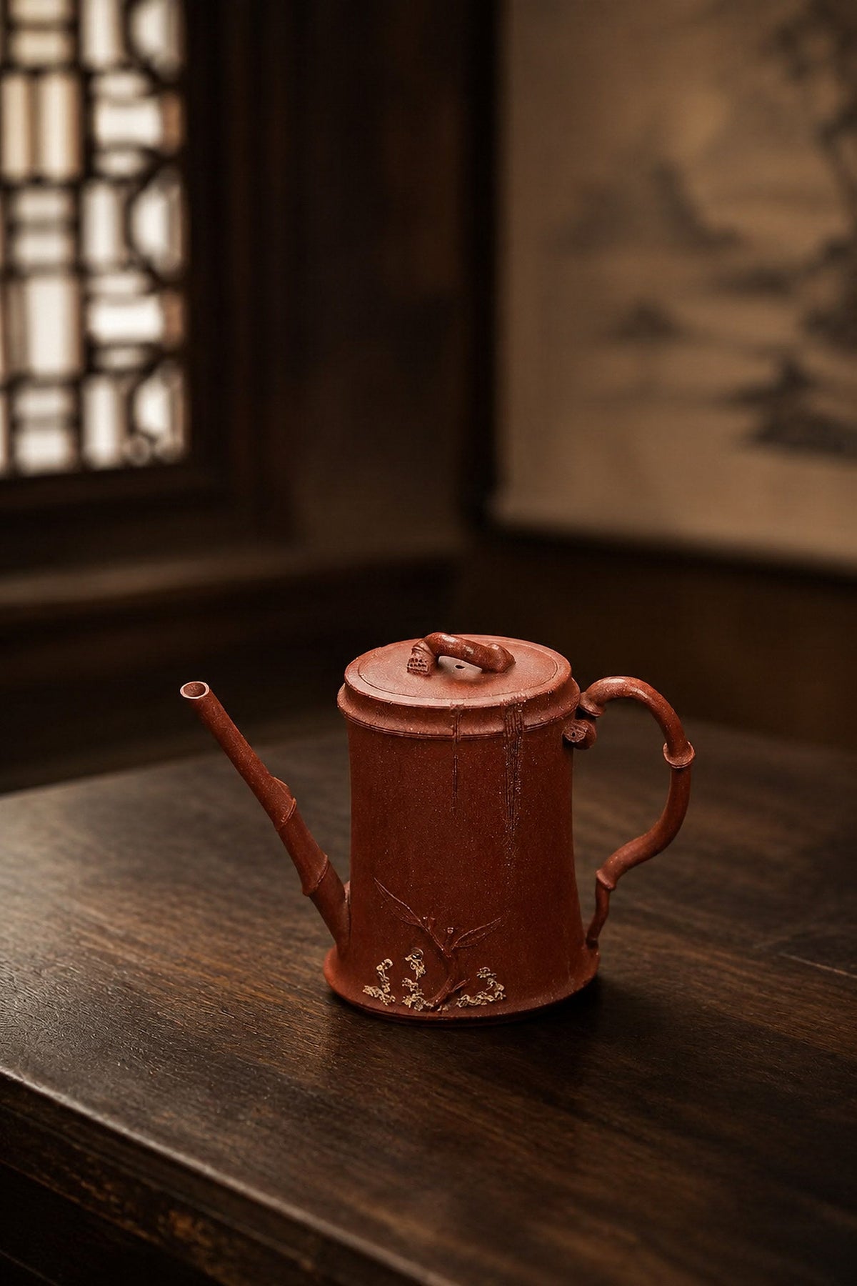 Handmade Sculptural Form Yixing Zisha Teapot – Jiangponi Clay, 130ml