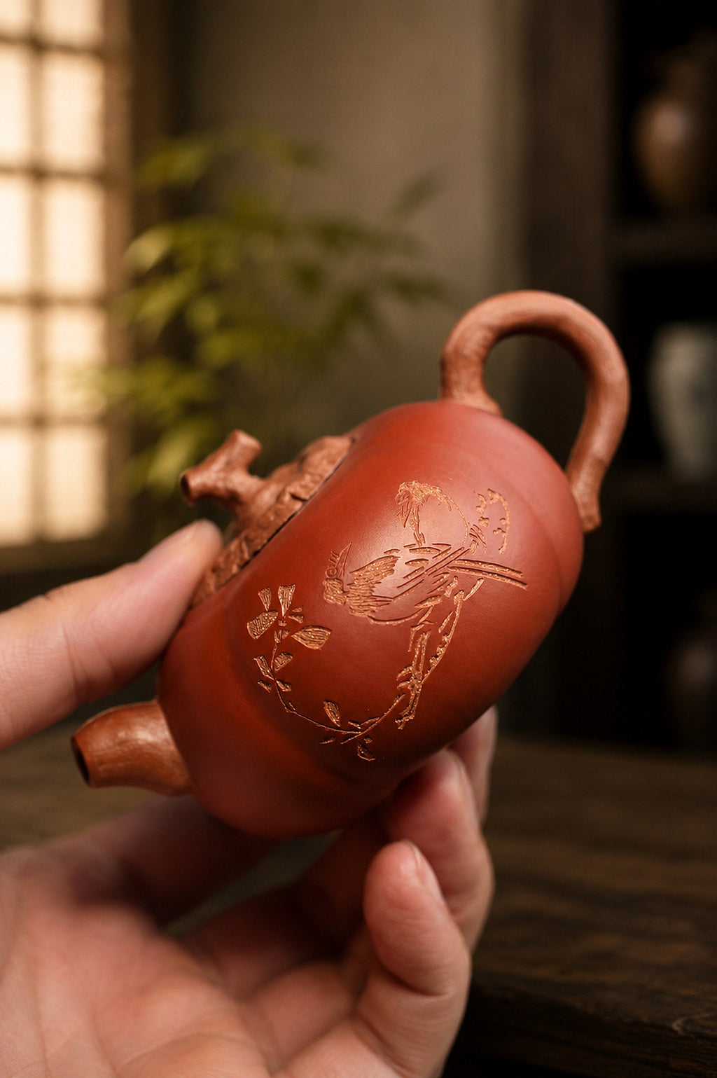 Handmade Sculptural Form Yixing Zisha Teapot – Jiangponi Clay, 150ml – No. 292