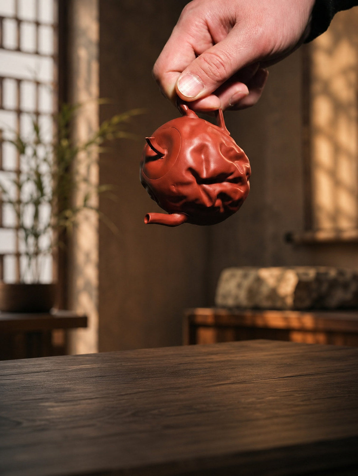 Handmade Sculptural Form Yixing Zisha Teapot – Jiangponi Clay, 150ml – No. 308