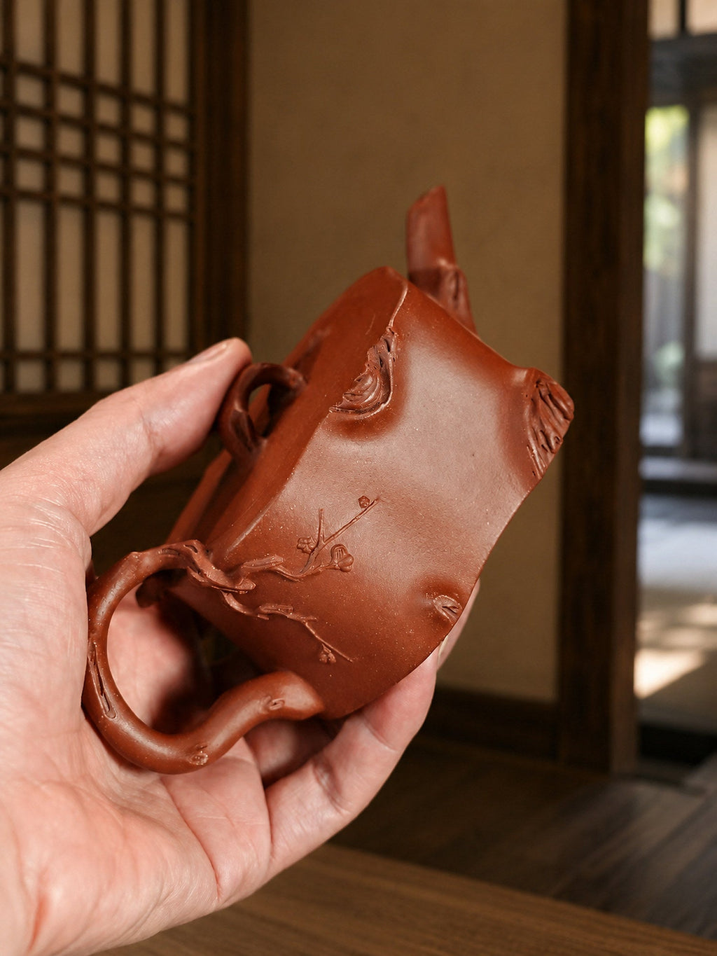 Handmade Sculptural Form Yixing Zisha Teapot – Jiangponi Clay, 180ml – No. 362