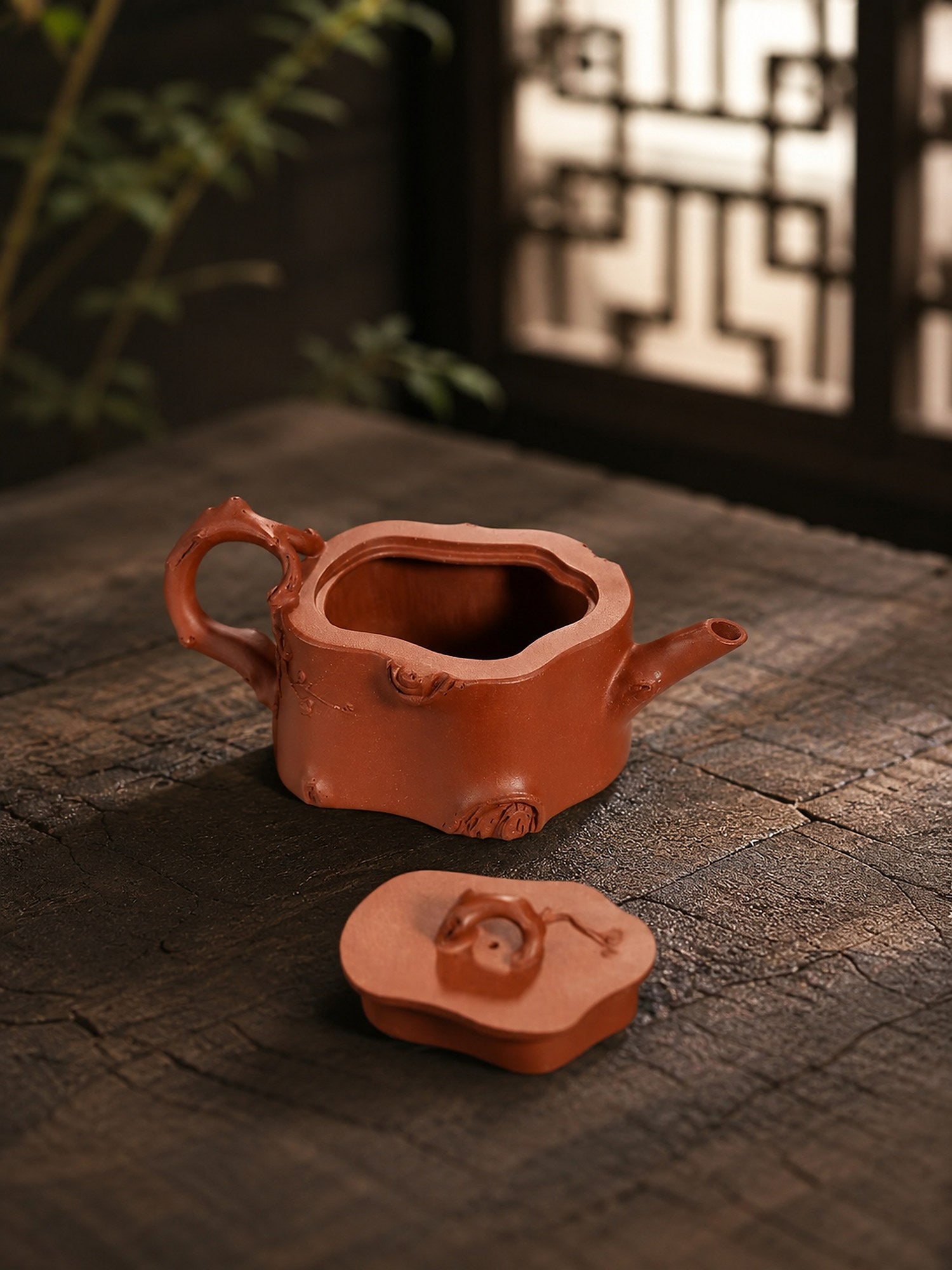 Handmade Sculptural Form Yixing Zisha Teapot – Jiangponi Clay, 180ml – No. 362