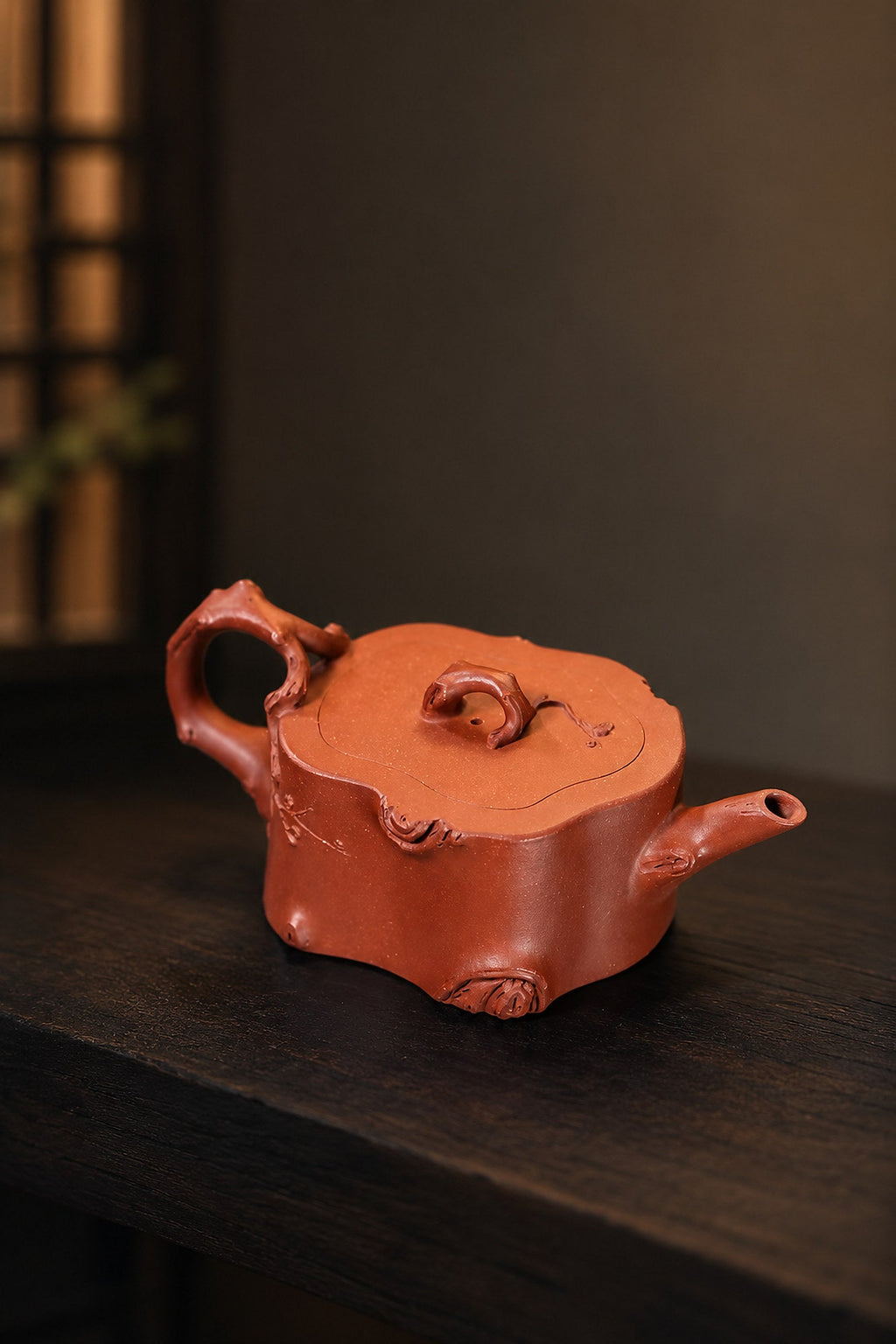 Handmade Sculptural Form Yixing Zisha Teapot – Jiangponi Clay, 180ml – No. 362