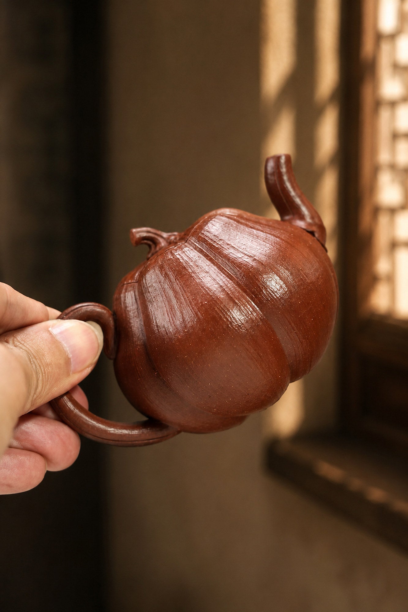 Handmade Pumpkin Form Yixing Zisha Teapot – Jiangponi Clay, 160ml