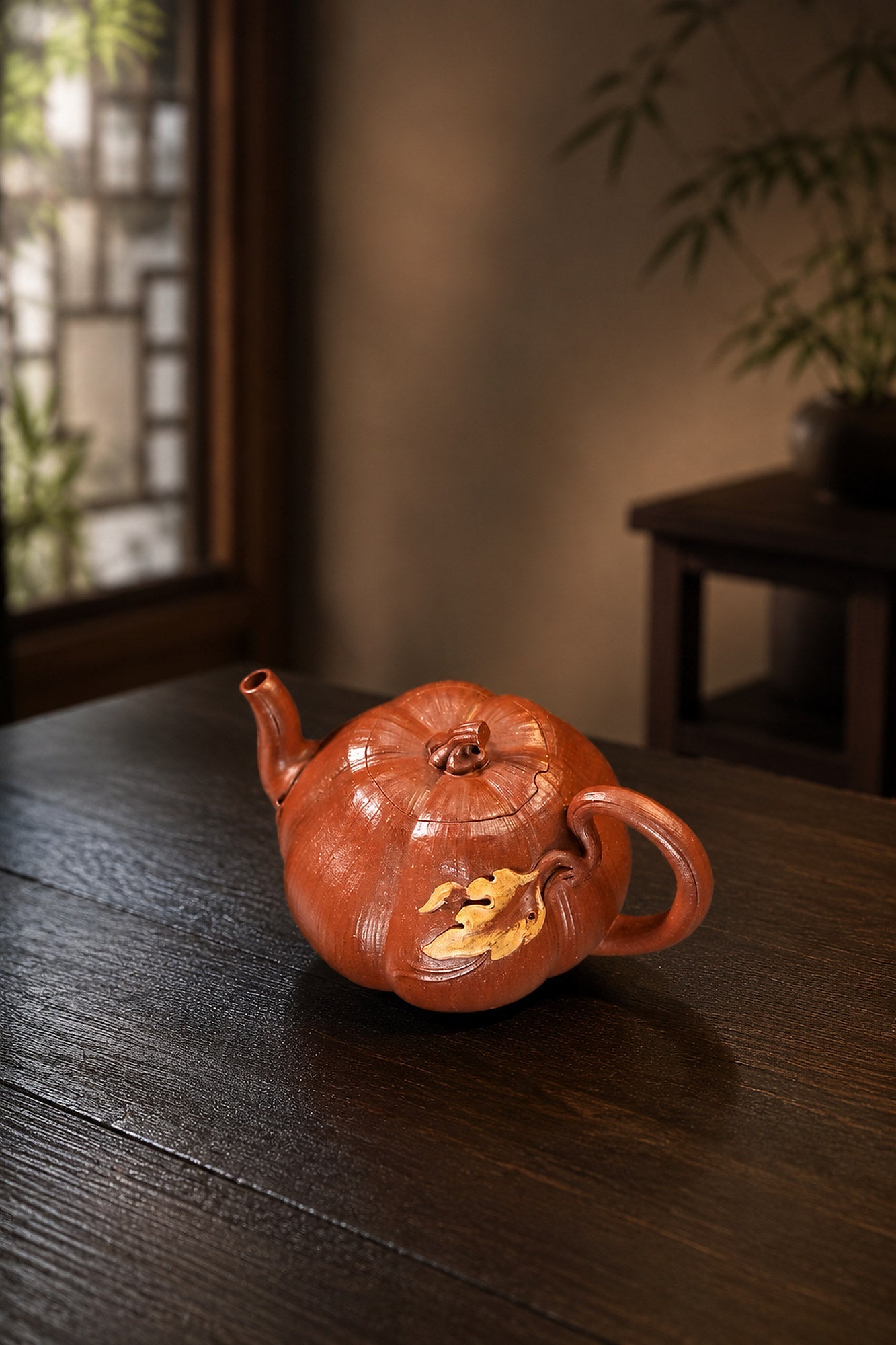 Handmade Pumpkin Form Yixing Zisha Teapot – Jiangponi Clay, 160ml