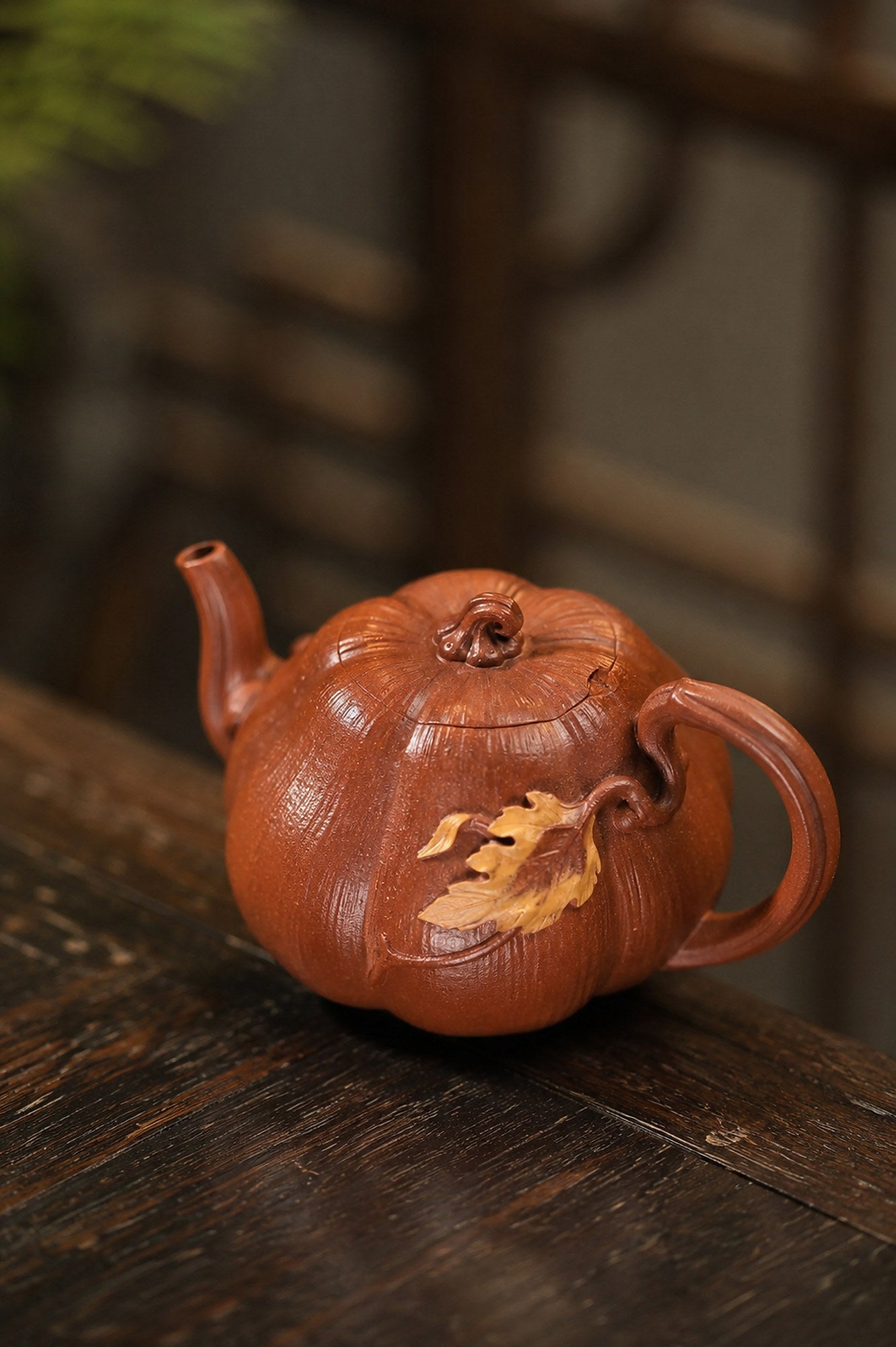 Handmade Pumpkin Form Yixing Zisha Teapot – Jiangponi Clay, 160ml