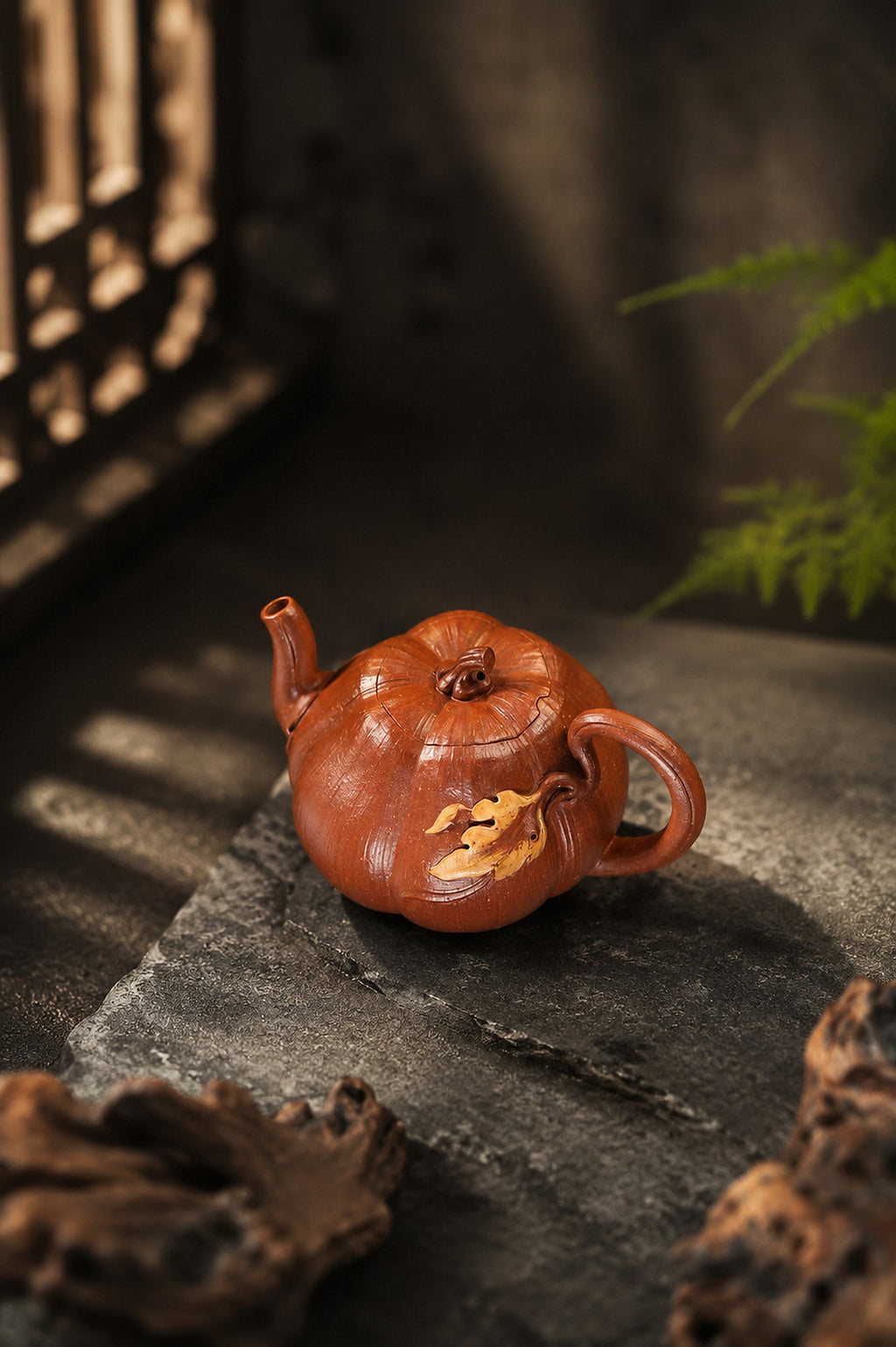Handmade Pumpkin Form Yixing Zisha Teapot – Jiangponi Clay, 160ml