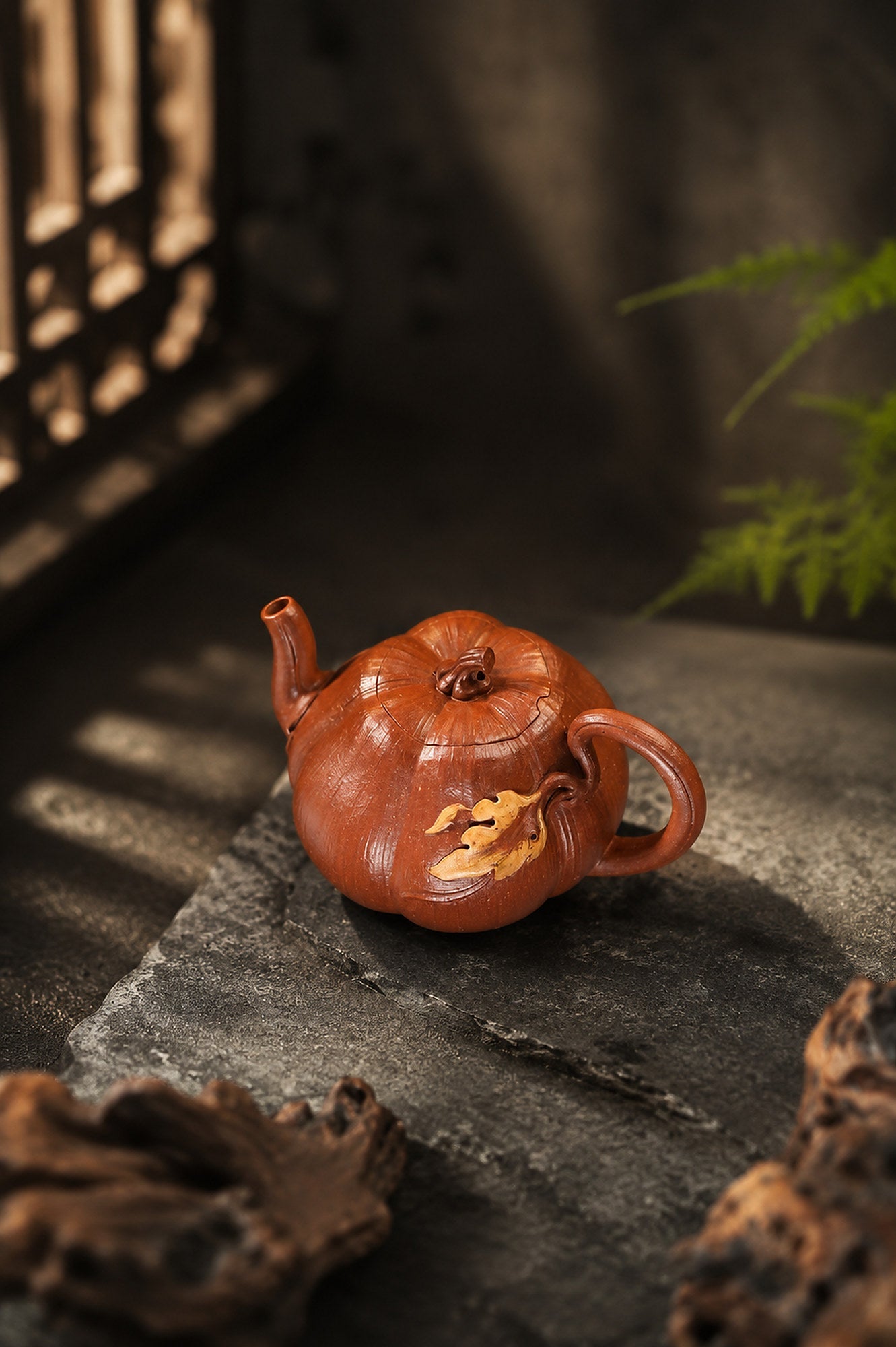 Handmade Pumpkin Form Yixing Zisha Teapot – Jiangponi Clay, 160ml