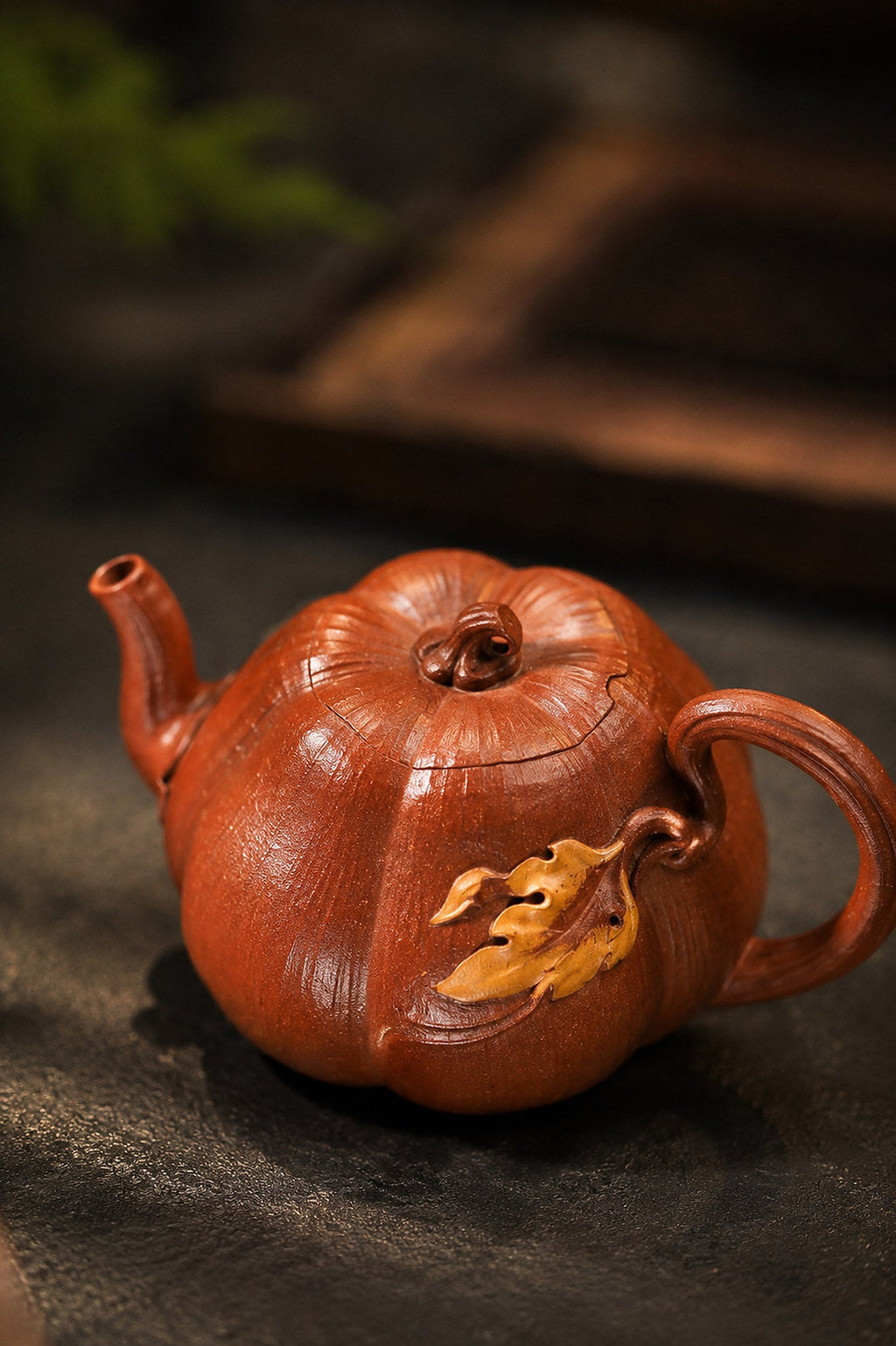 Handmade Pumpkin Form Yixing Zisha Teapot – Jiangponi Clay, 160ml