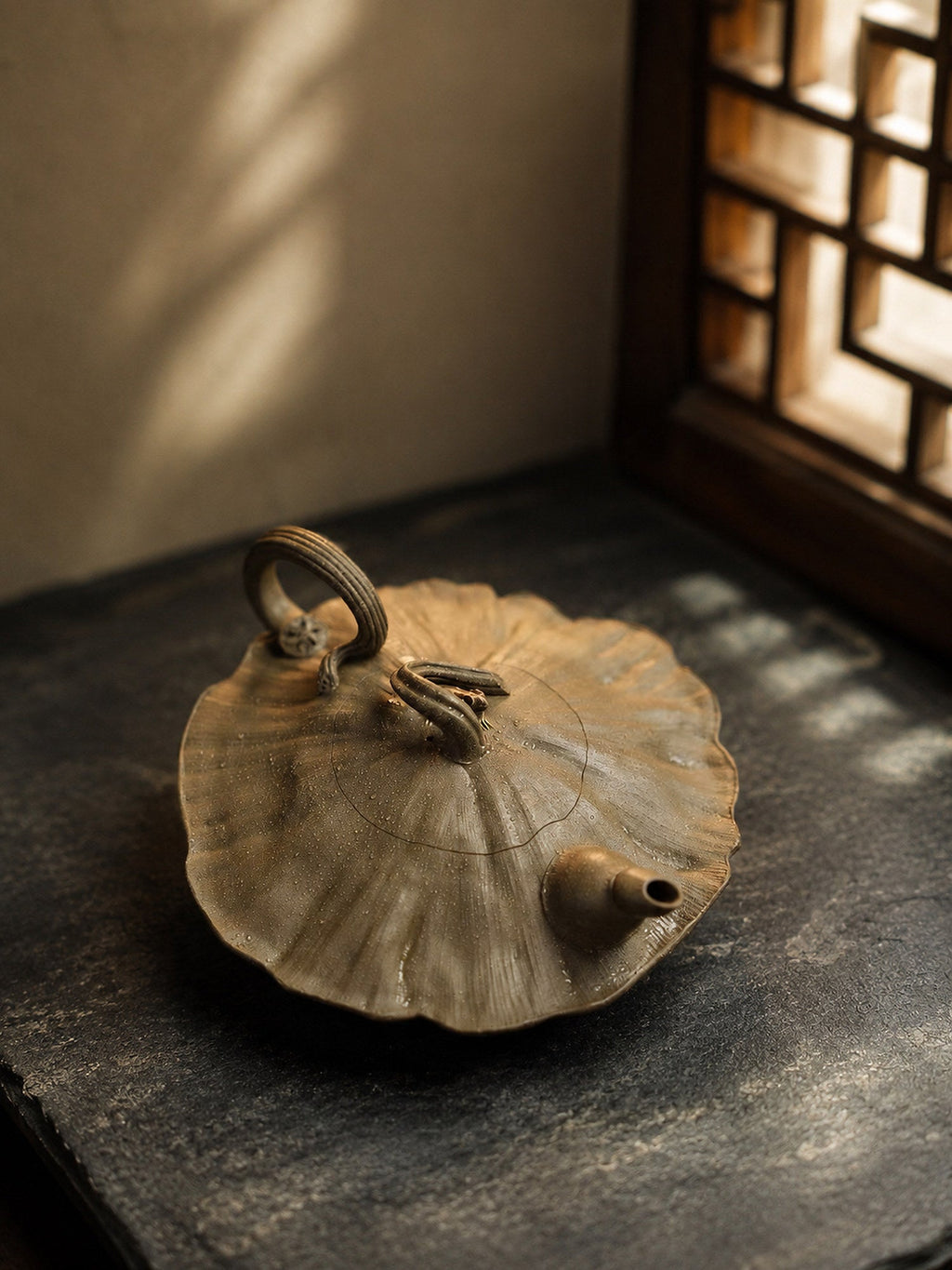 Handmade Sculptural Form Yixing Zisha Teapot – Qing Duanni Clay, 175ml