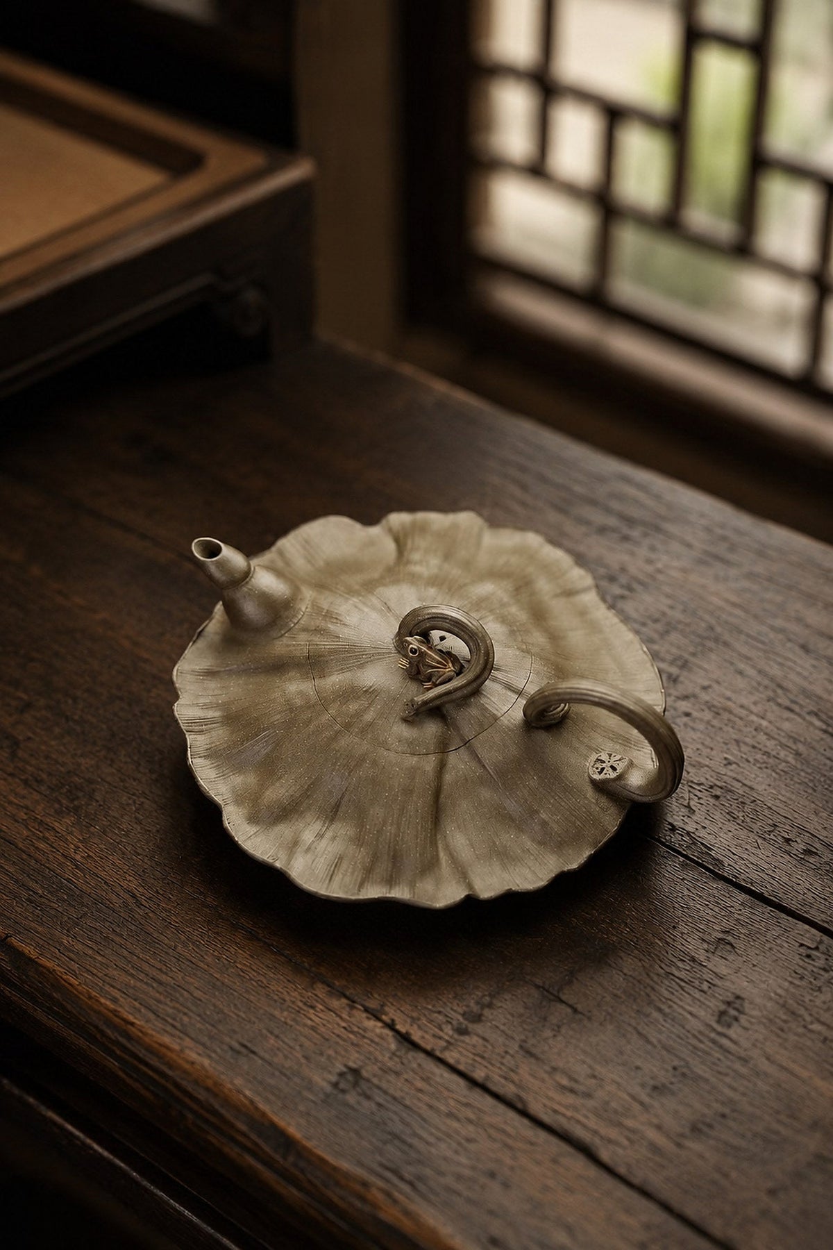 Handmade Sculptural Form Yixing Zisha Teapot – Qing Duanni Clay, 175ml