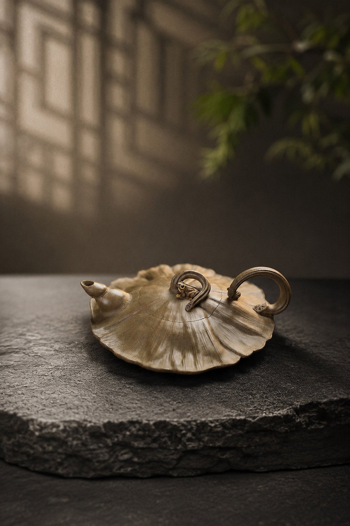 Handmade Sculptural Form Yixing Zisha Teapot – Qing Duanni Clay, 175ml