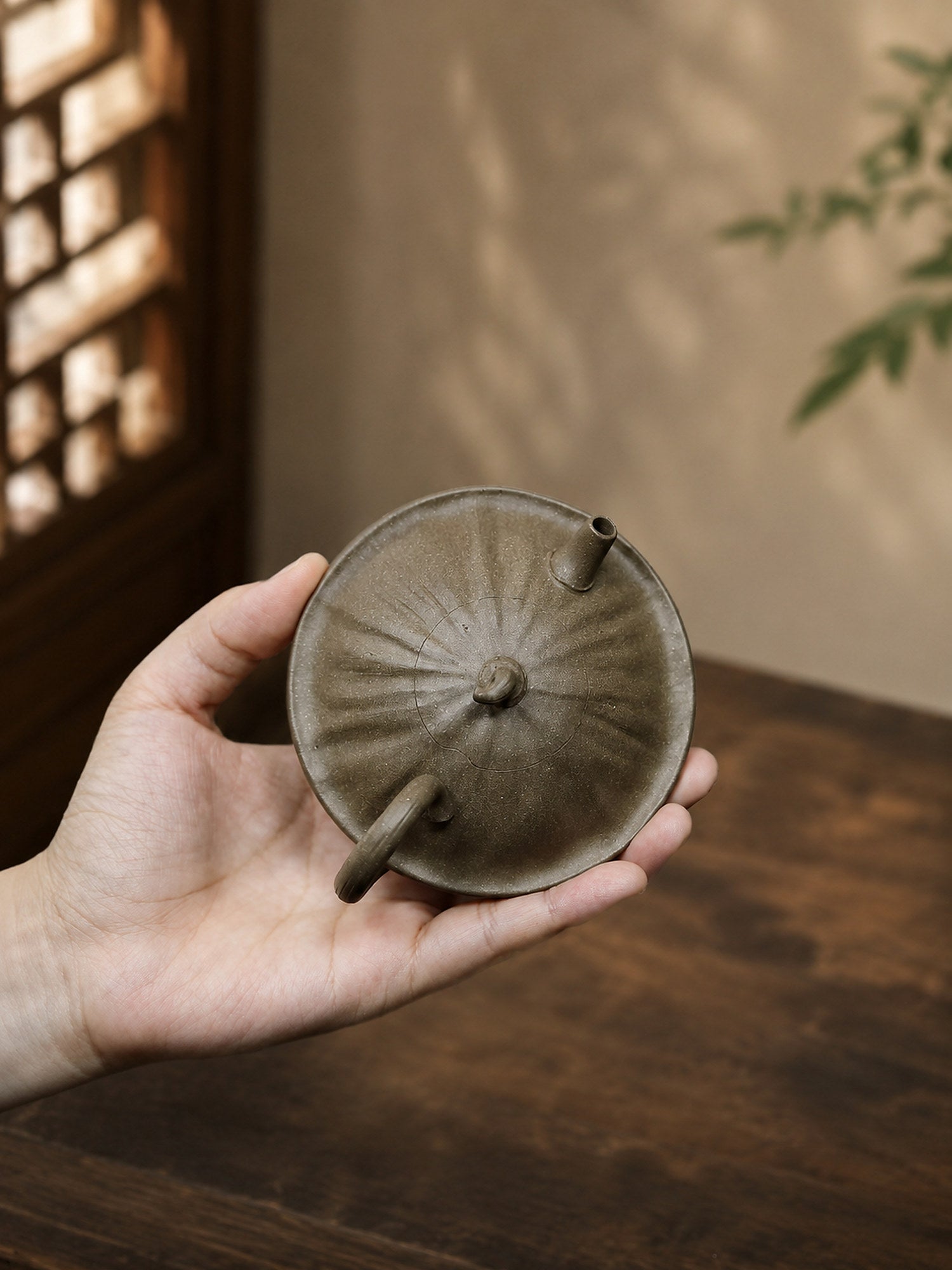 Handmade Sculptural Form Yixing Zisha Teapot – Qing Duanni Clay, 130ml