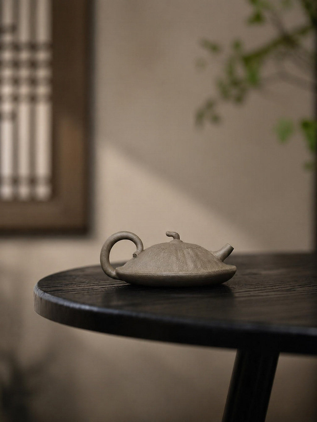 Handmade Sculptural Form Yixing Zisha Teapot – Qing Duanni Clay, 130ml
