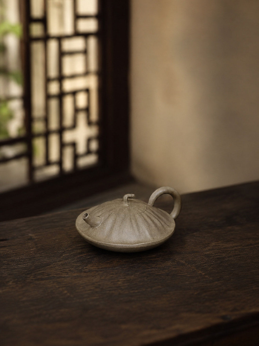 Handmade Sculptural Form Yixing Zisha Teapot – Qing Duanni Clay, 130ml