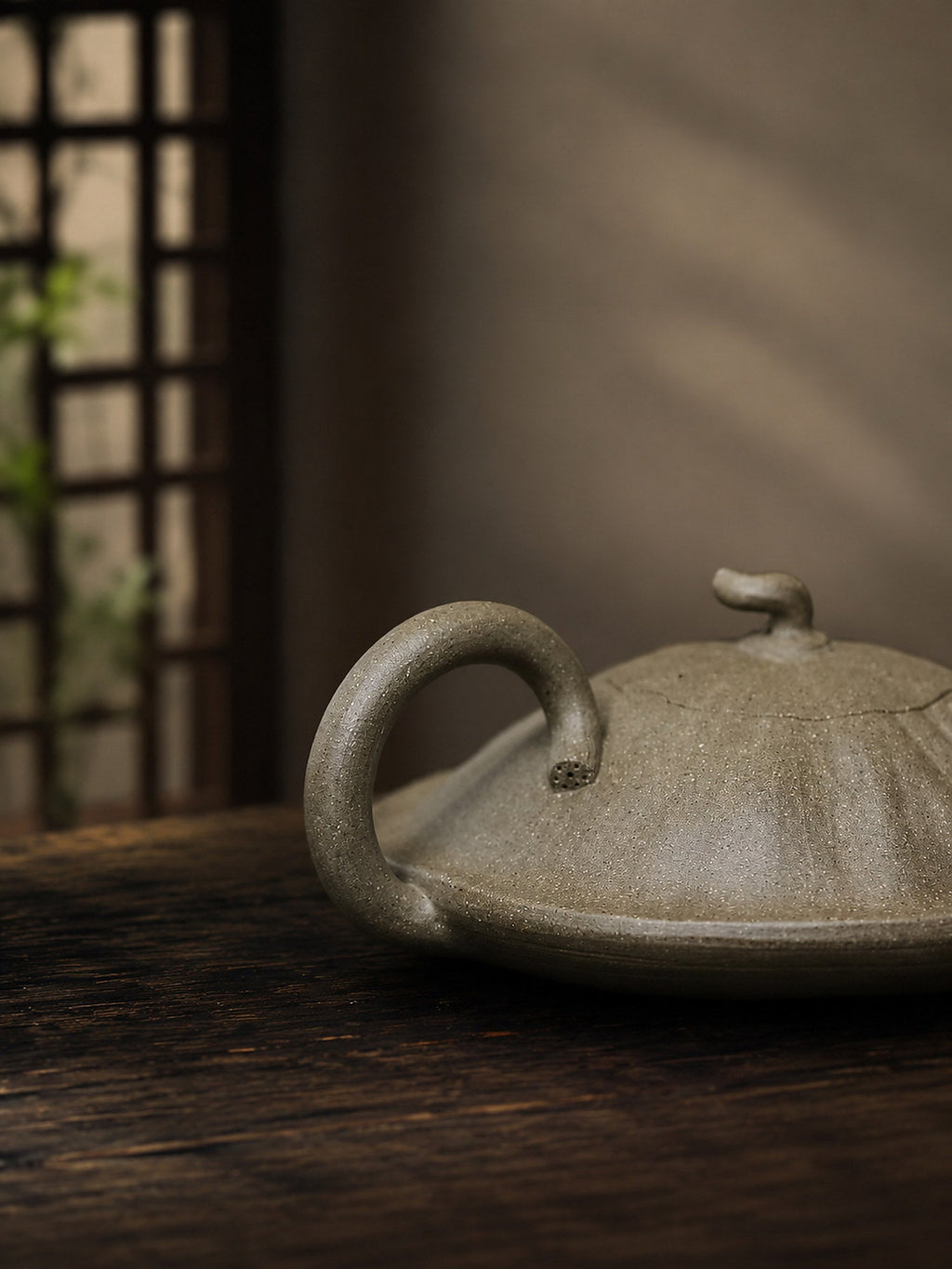 Handmade Sculptural Form Yixing Zisha Teapot – Qing Duanni Clay, 130ml