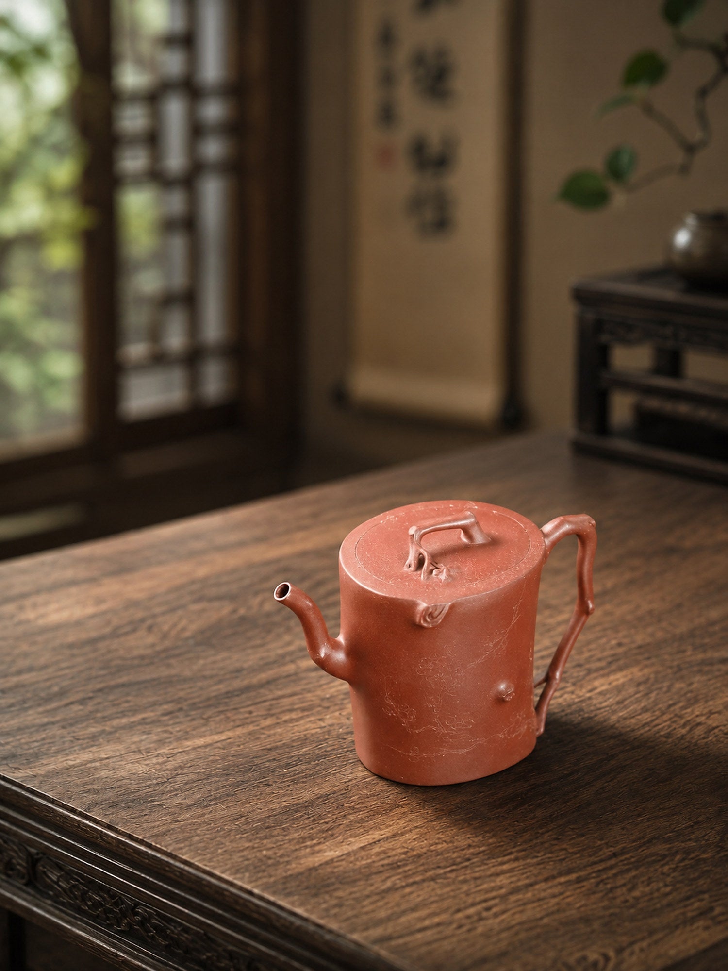 Handmade Sculptural Form Yixing Zisha Teapot – Zhuni Clay, 150ml