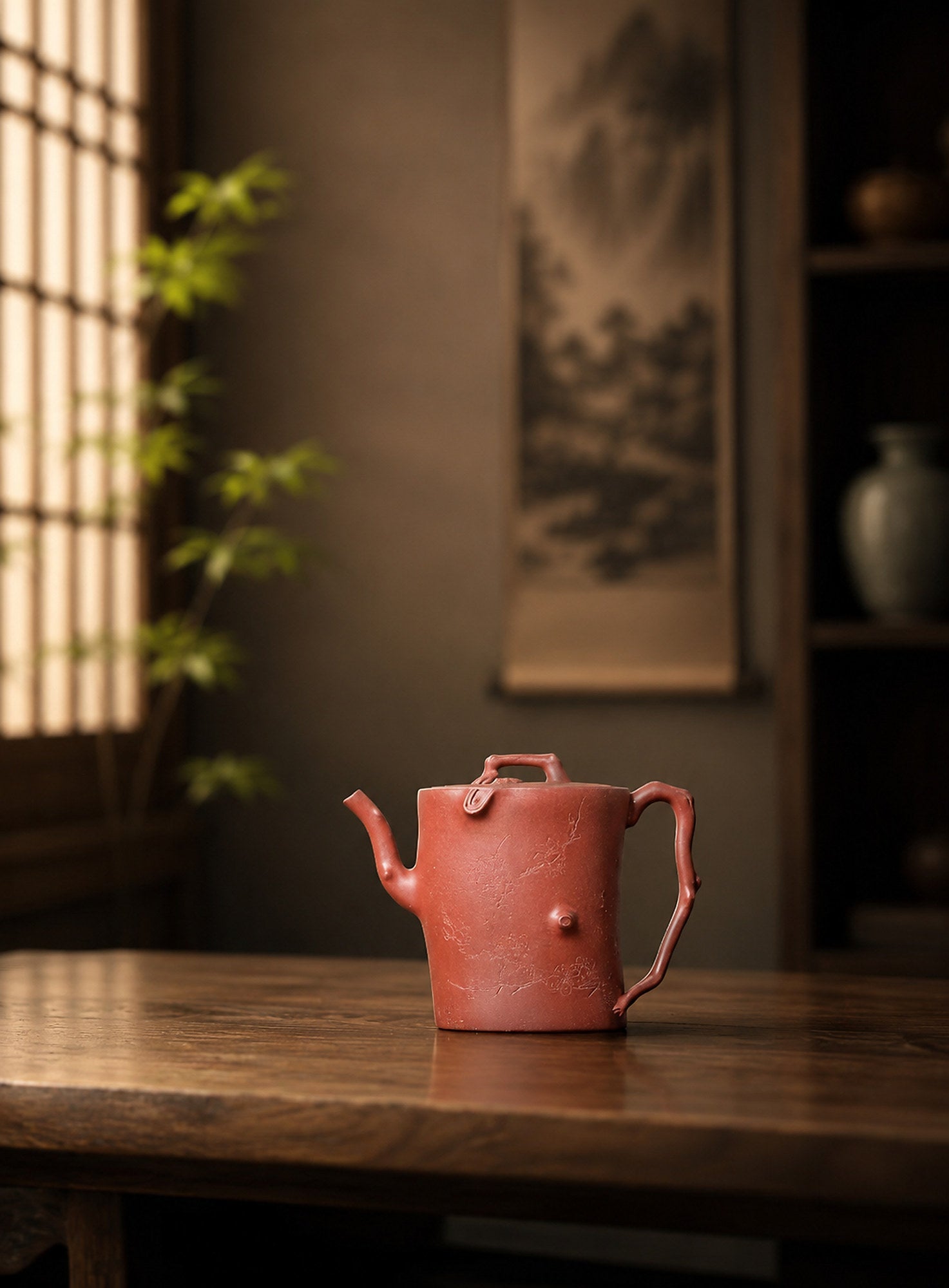 Handmade Sculptural Form Yixing Zisha Teapot – Zhuni Clay, 150ml