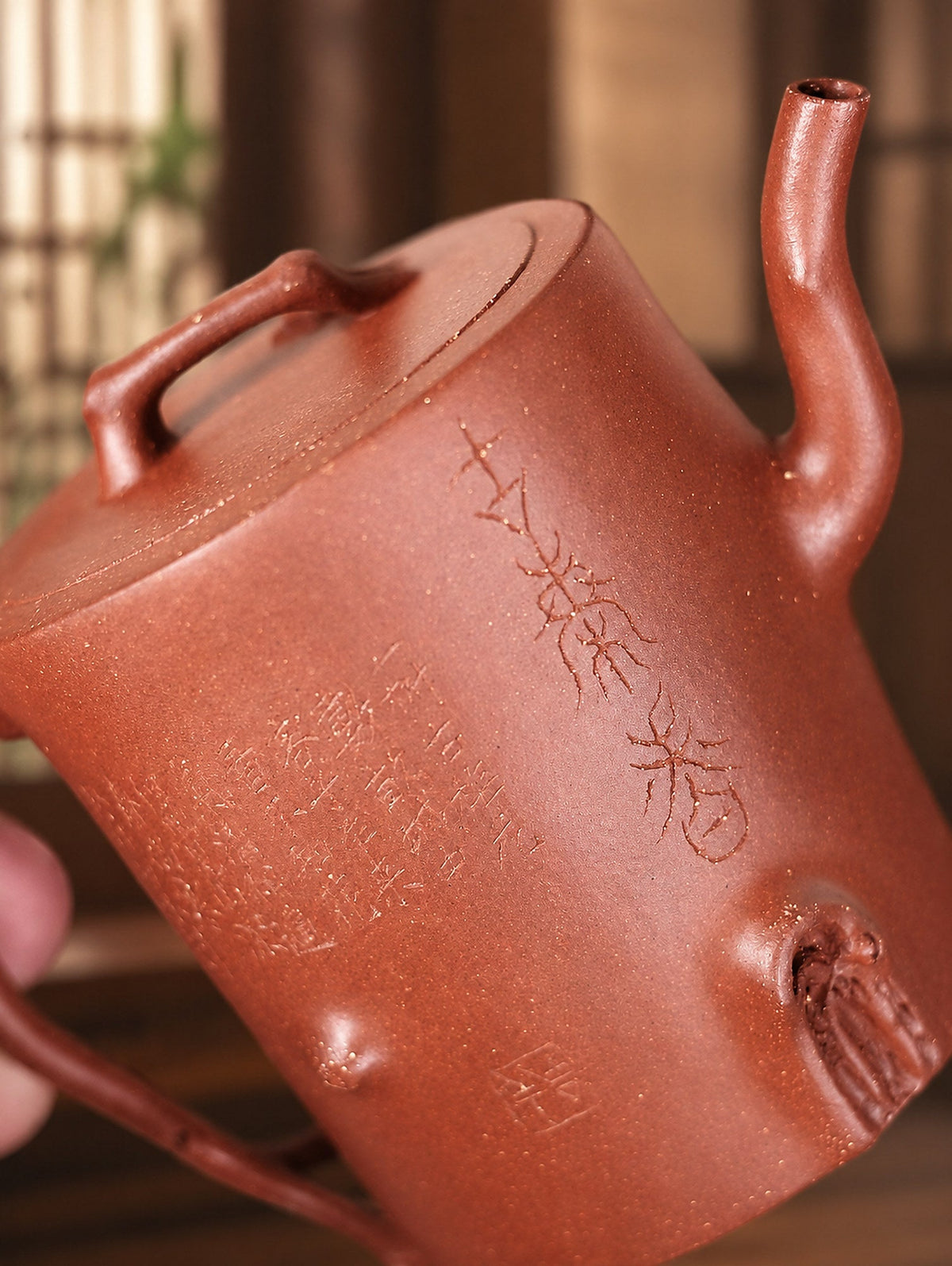 Handmade Sculptural Form Yixing Zisha Teapot – Zhuni Clay, 150ml