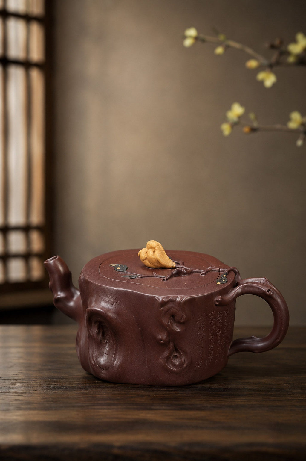 Handmade Sculptural Form Yixing Zisha Teapot – Zini Clay, 220ml