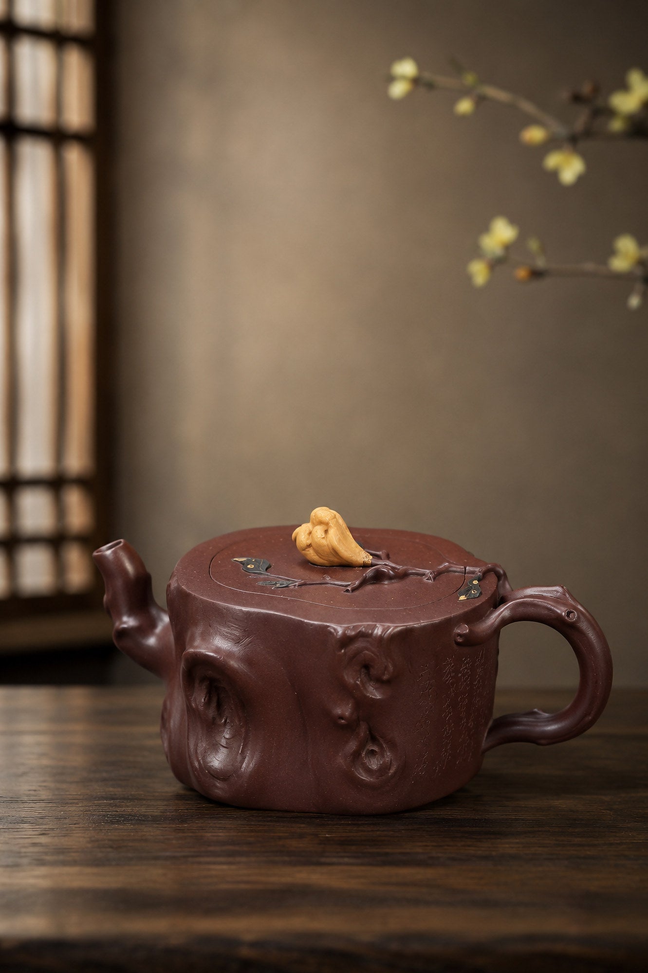 Handmade Sculptural Form Yixing Zisha Teapot – Zini Clay, 220ml
