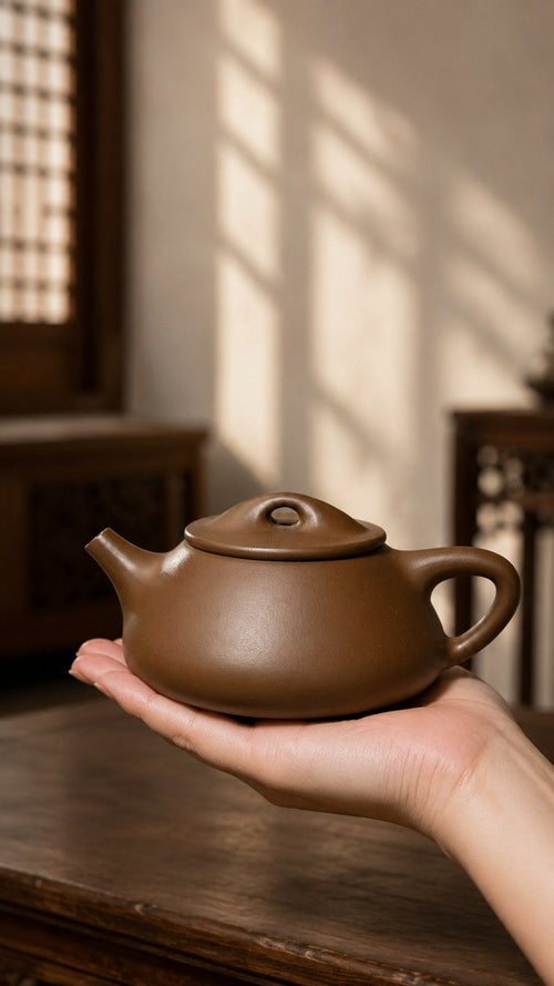 Handmade Jingzhou Shipiao Yixing Zisha Teapot – Chijin Zini Clay, 200ml