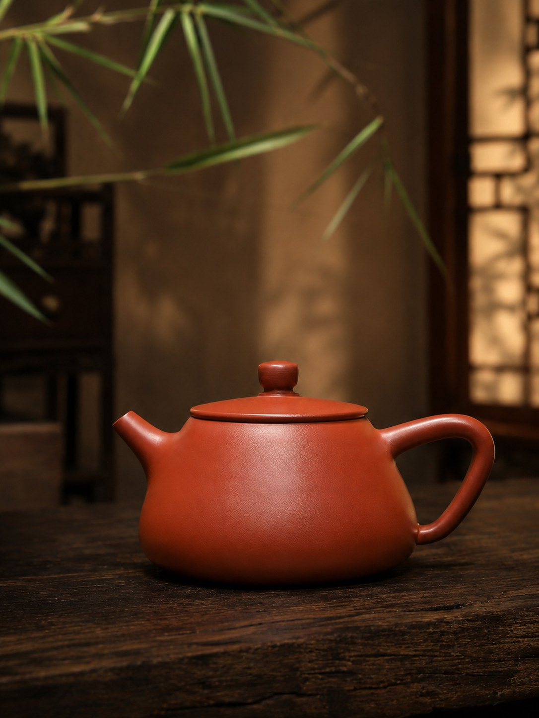 Handmade Flat-Lid Shipiao Yixing Zisha Teapot – Dahongpao Clay, 180ml