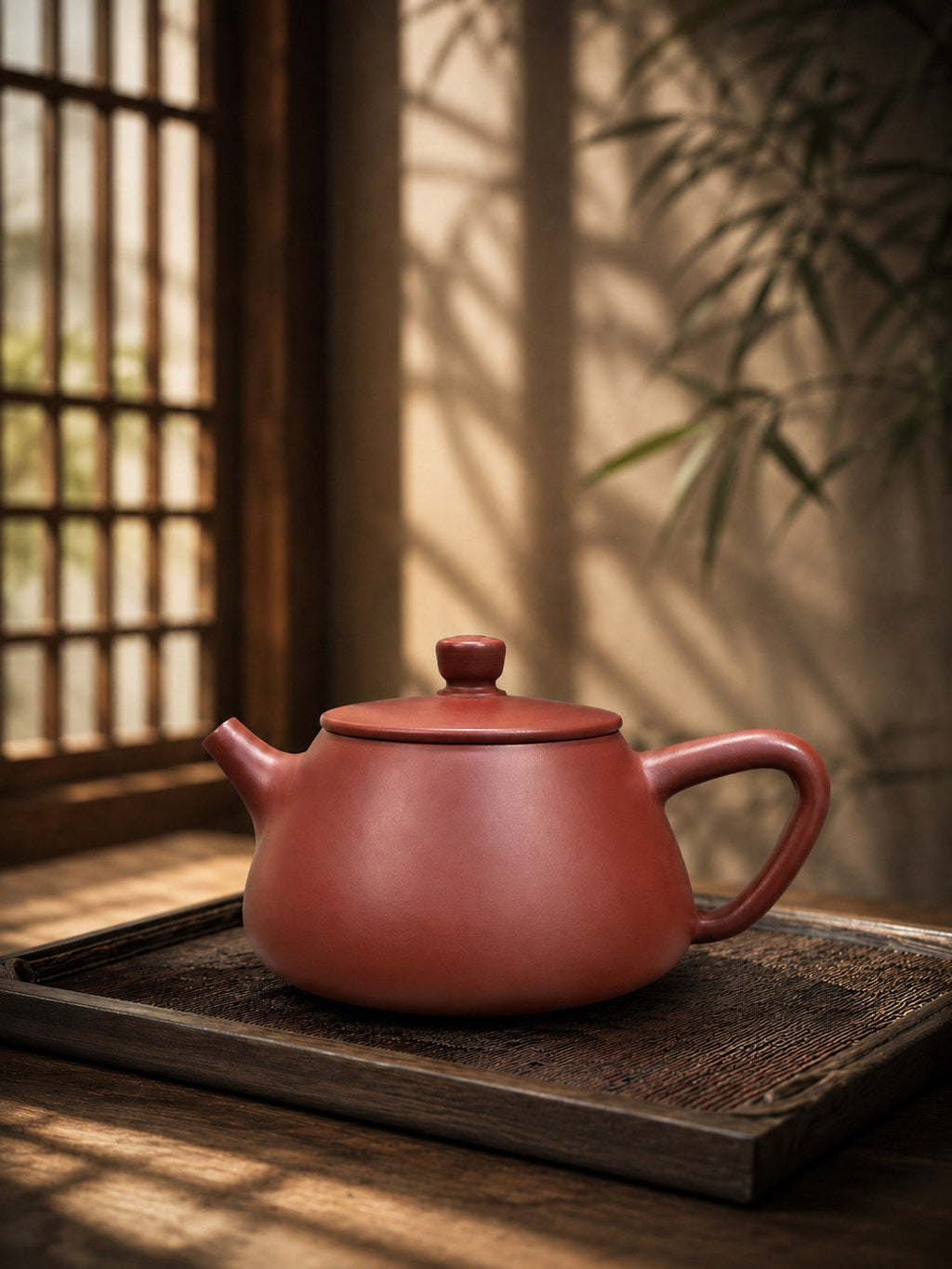 Handmade Flat-Lid Shipiao Yixing Zisha Teapot – Dahongpao Clay, 180ml