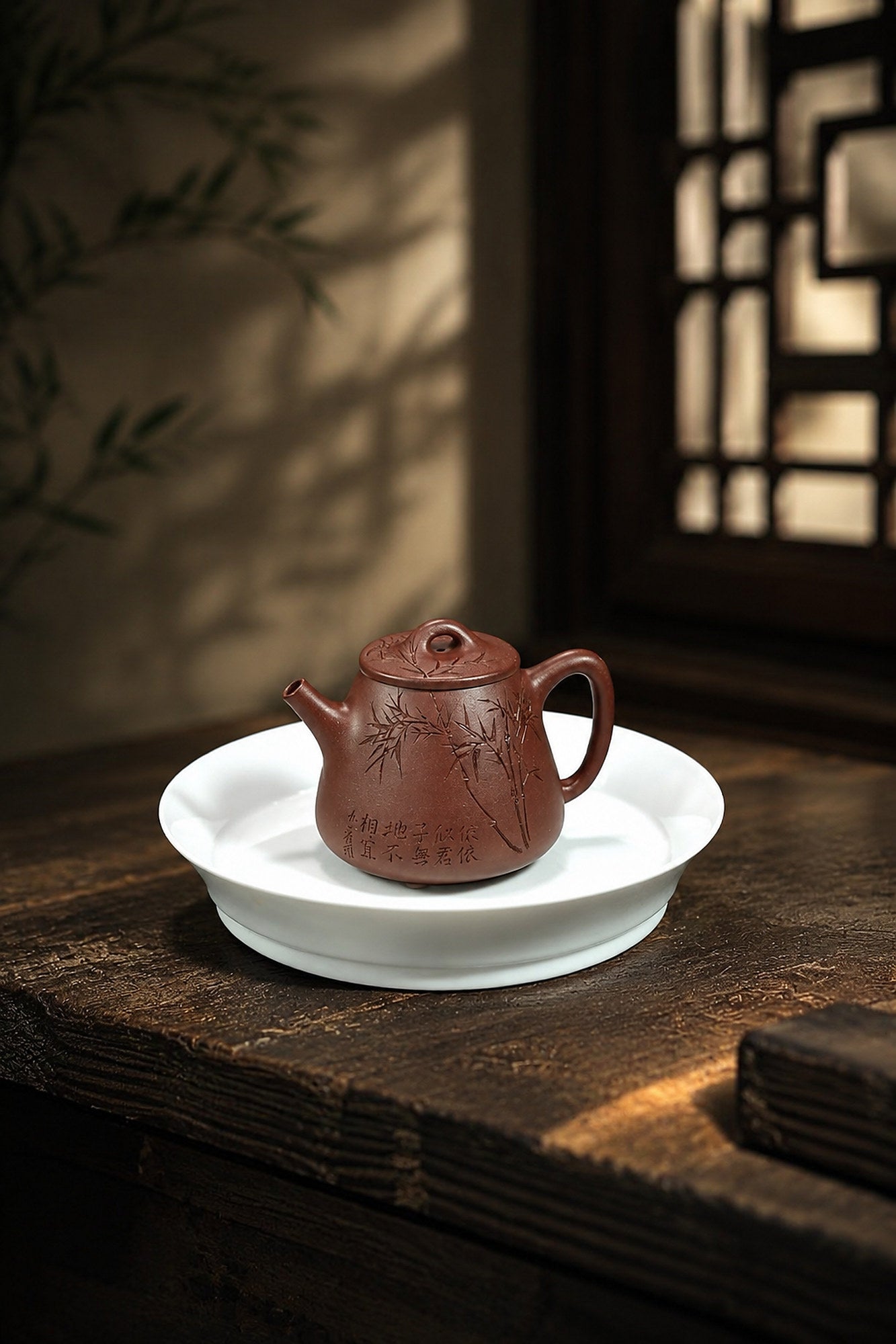 Tall Shipiao Yixing Zisha Teapot – Dicaoqing Zini Clay, 140ml