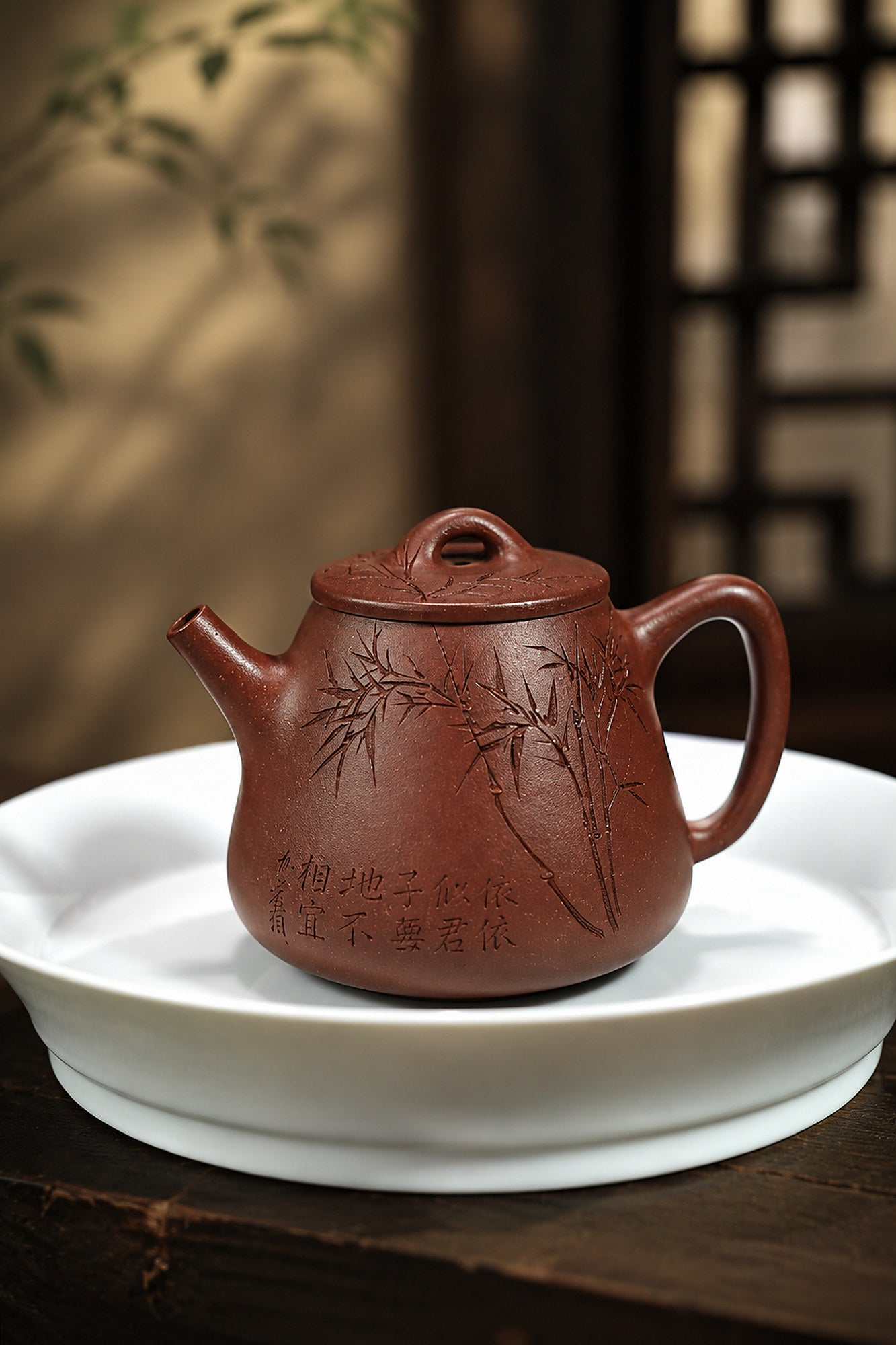 Tall Shipiao Yixing Zisha Teapot – Dicaoqing Zini Clay, 140ml