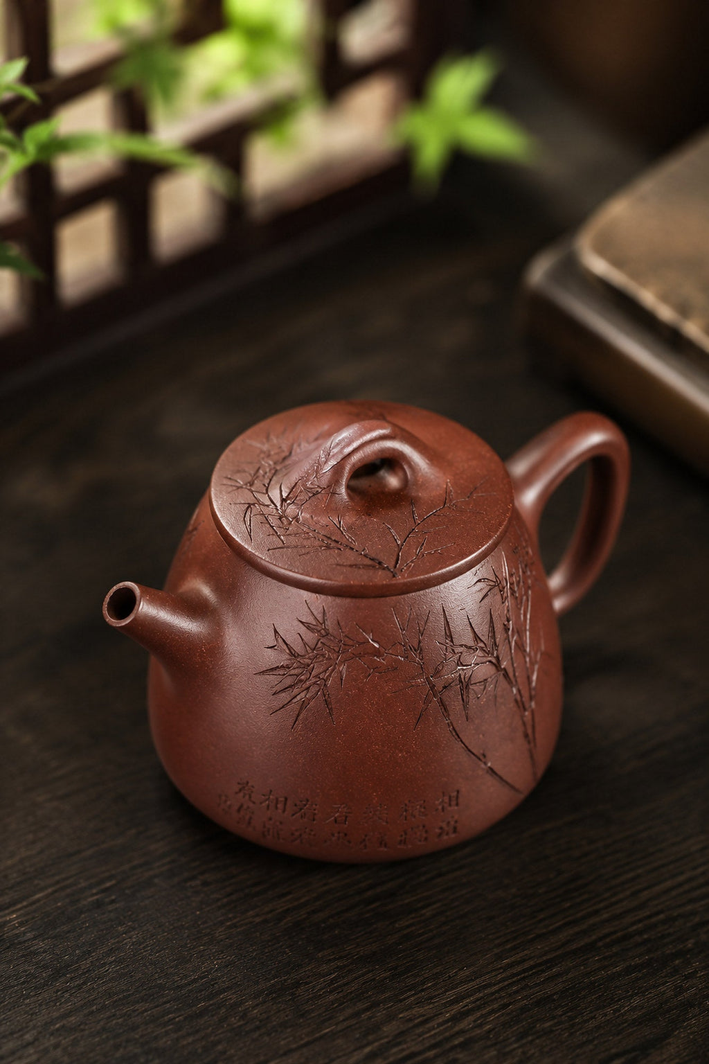 Tall Shipiao Yixing Zisha Teapot – Dicaoqing Zini Clay, 140ml