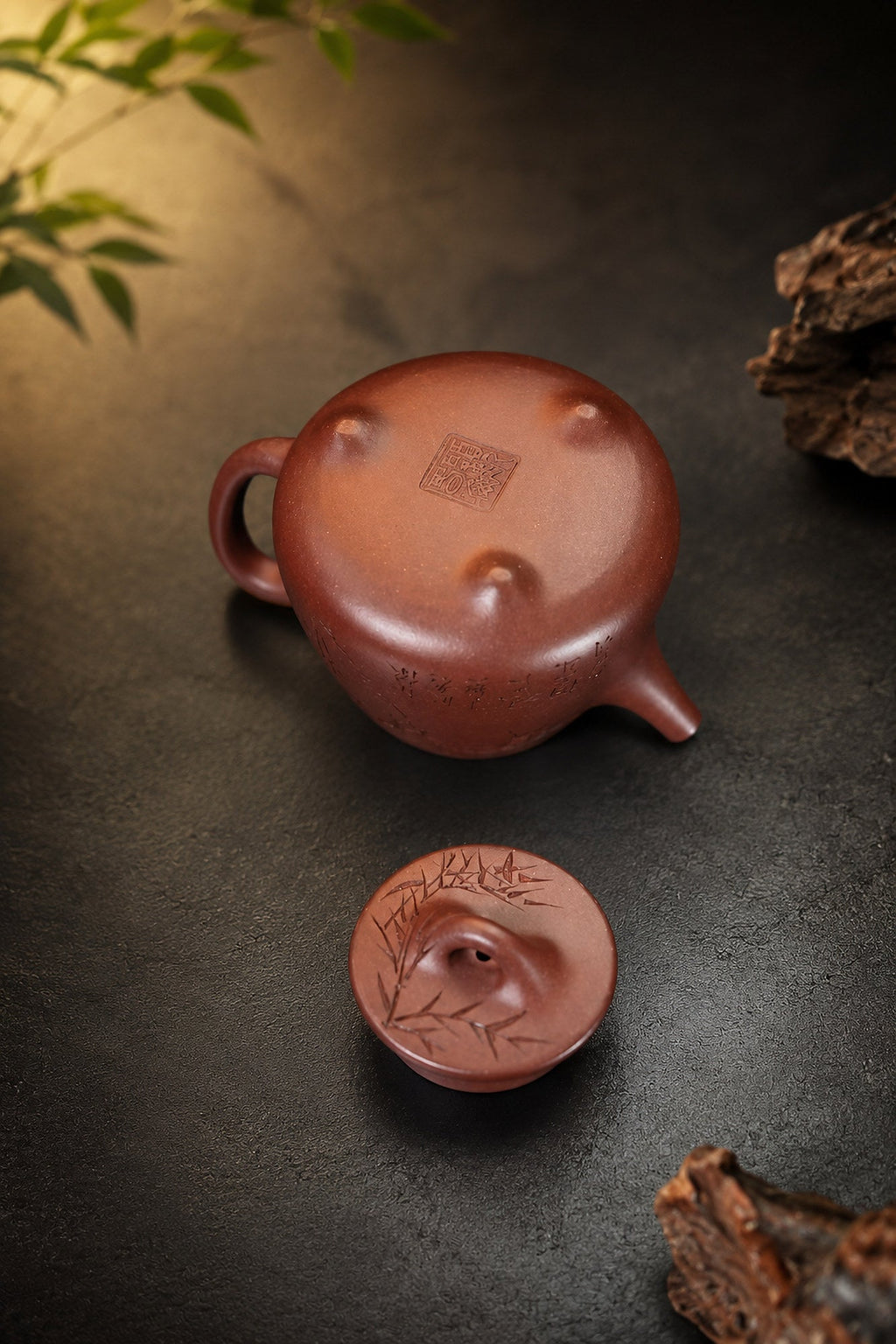 Tall Shipiao Yixing Zisha Teapot – Dicaoqing Zini Clay, 140ml